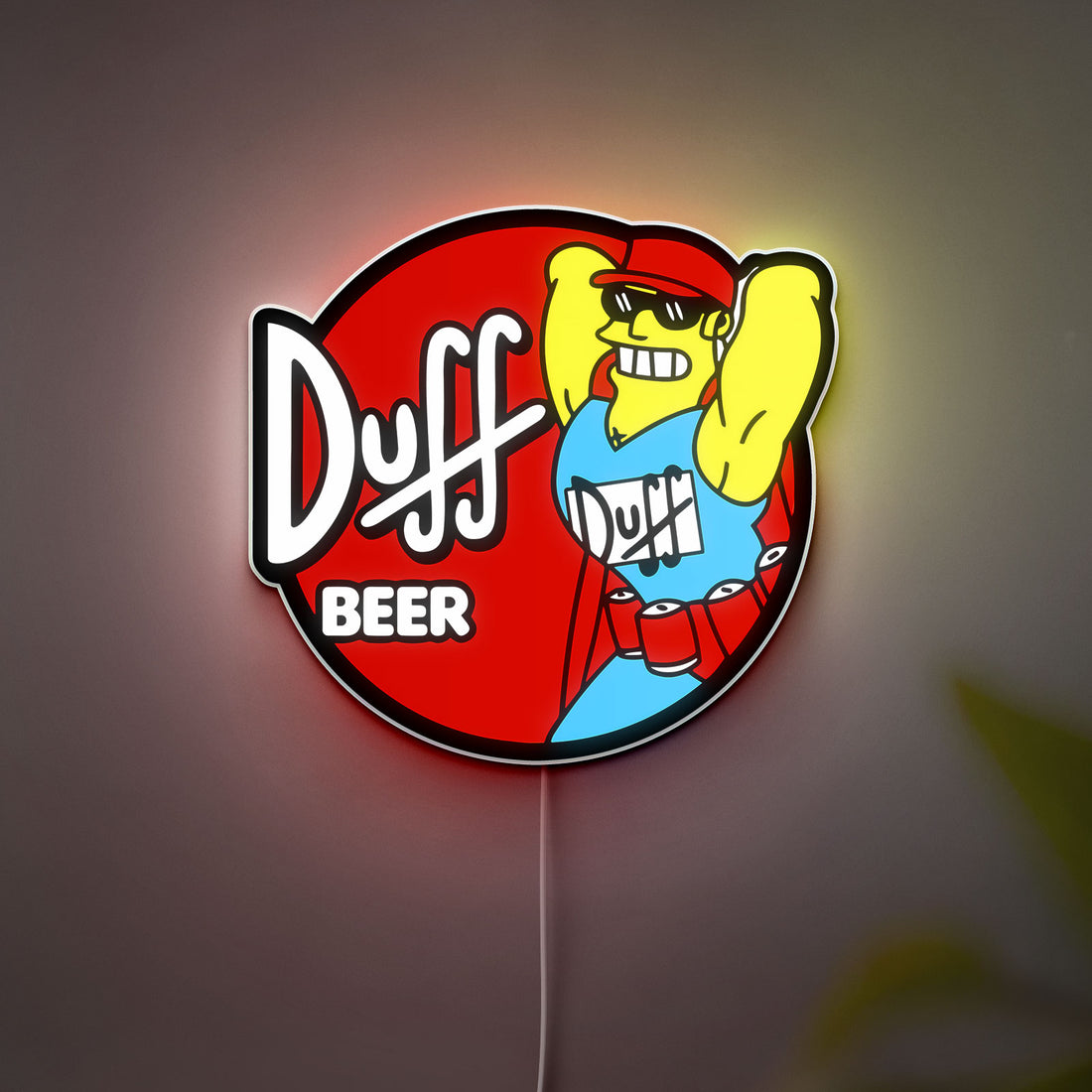Duffman 3D Light Box - The Simpsons Beer LED Night Light, Cool Cartoon Decor for Man Cave & Bar Room 