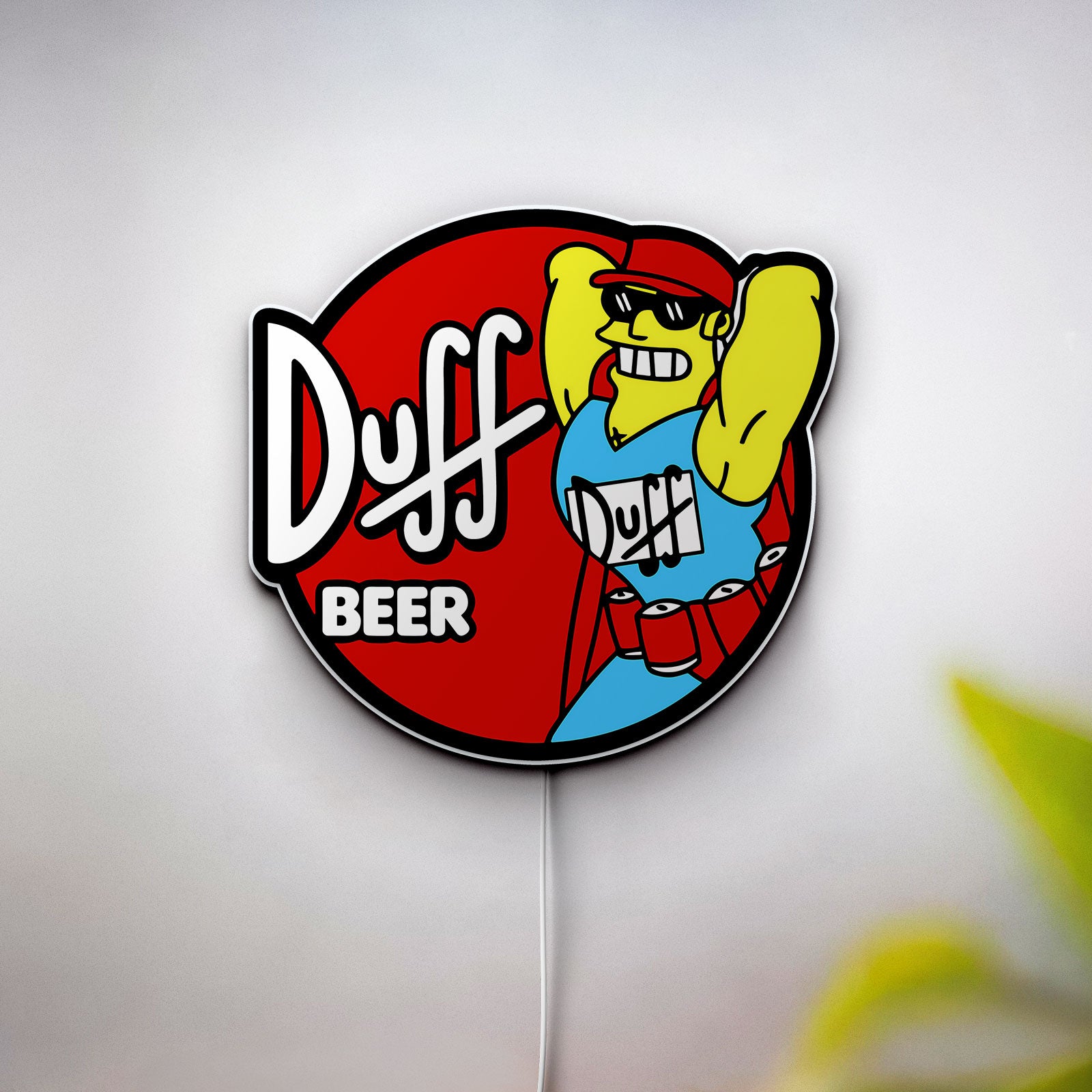 Duffman 3D Light Box - The Simpsons Beer LED Night Light, Cool Cartoon Decor for Man Cave & Bar Room 