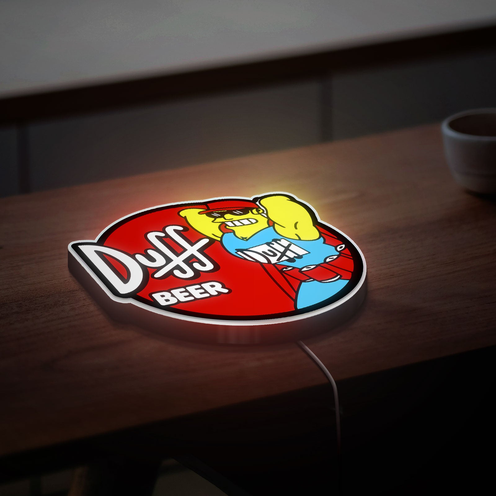 Duffman 3D Light Box - The Simpsons Beer LED Night Light, Cool Cartoon Decor for Man Cave & Bar Room 