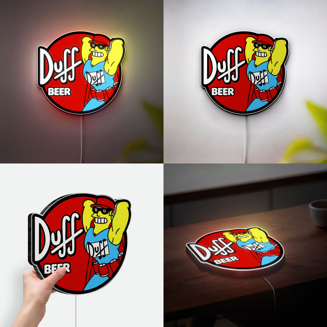 Duffman 3D Light Box - The Simpsons Beer LED Night Light, Cool Cartoon Decor for Man Cave & Bar Room 