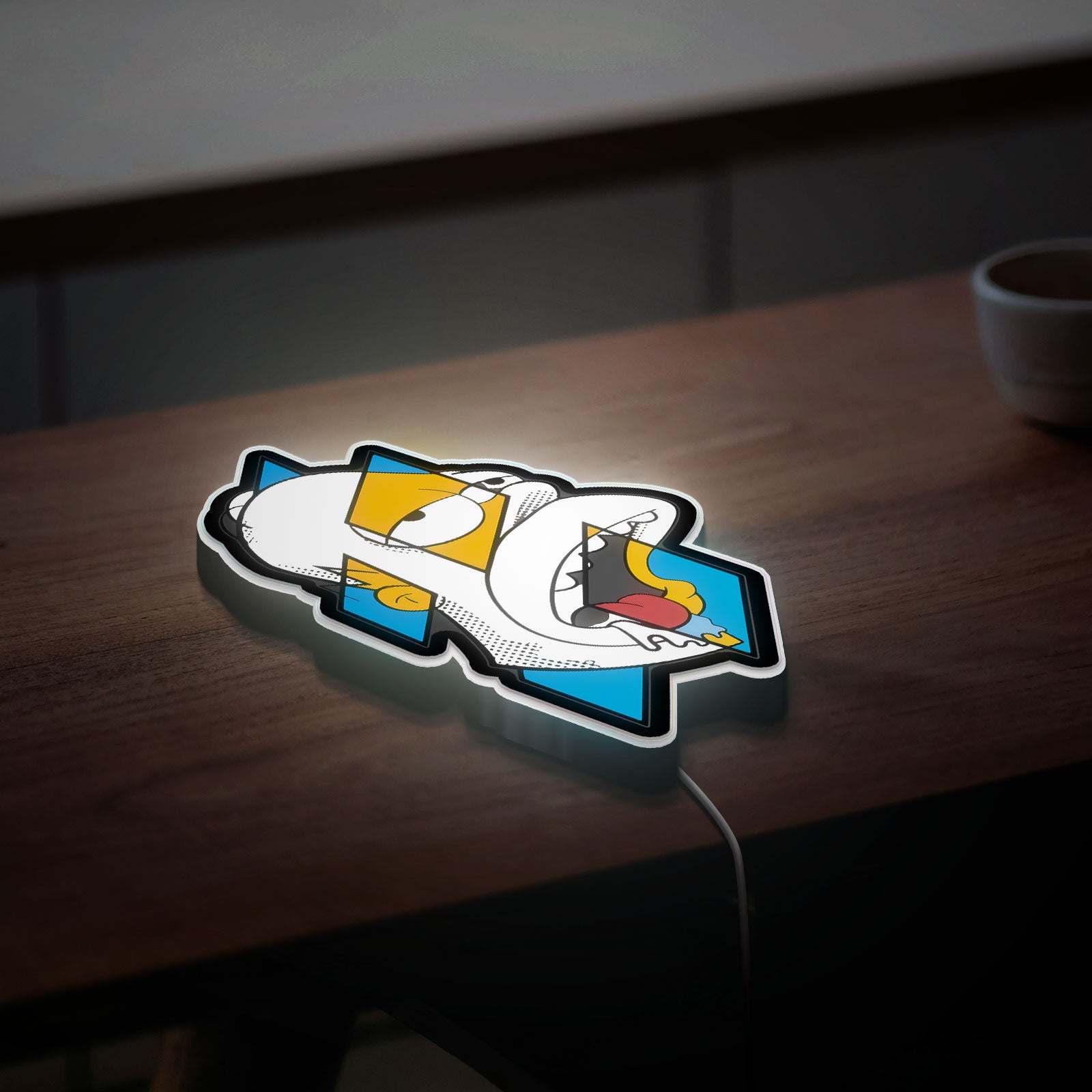 Simpsons cartoon 3D Light Box - Homer Simpson LED Night Light, Cartoon Character Decor for Fans, , Retro TV Show Inspired Room Lighting
