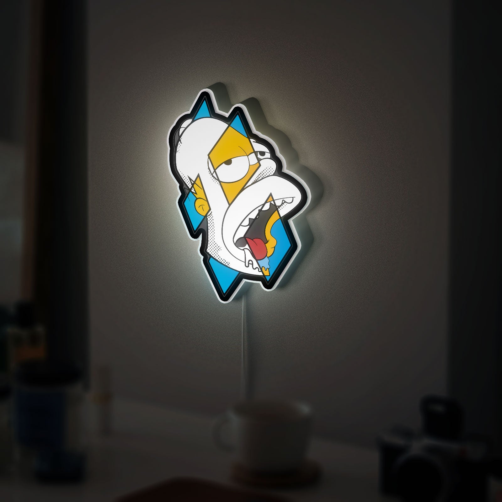 Simpsons cartoon 3D Light Box - Homer Simpson LED Night Light, Cartoon Character Decor for Fans, , Retro TV Show Inspired Room Lighting
