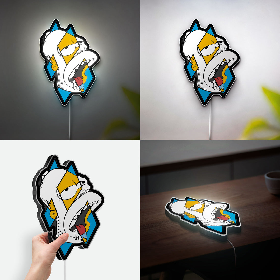 Simpsons cartoon 3D Light Box - Homer Simpson LED Night Light, Cartoon Character Decor for Fans, , Retro TV Show Inspired Room Lighting
