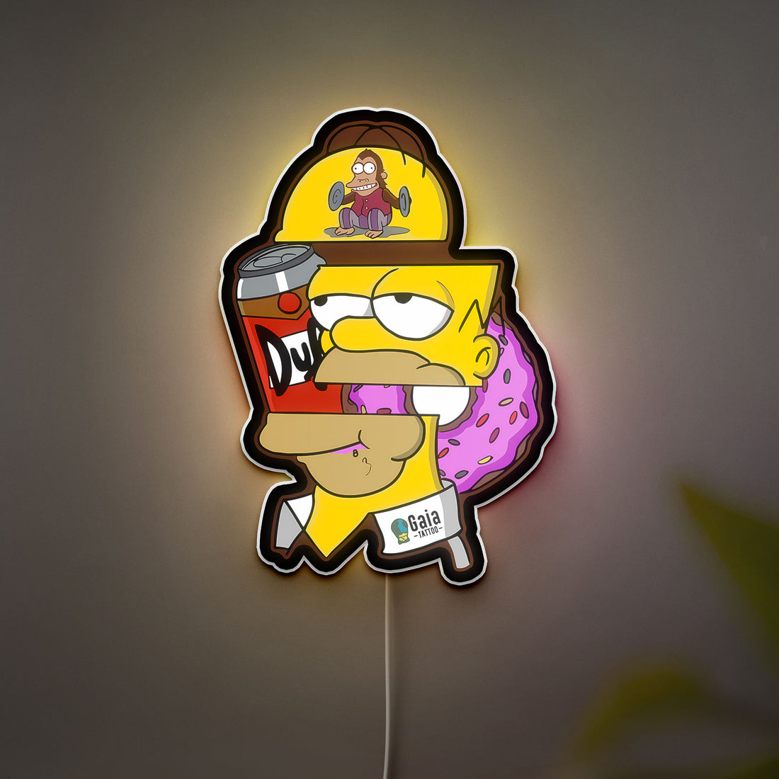 The Simpsons 3D Light Box - Homer Simpson LED Night Light, Cartoon Character Decor for Fans, Retro TV Show Inspired Room Lighting
