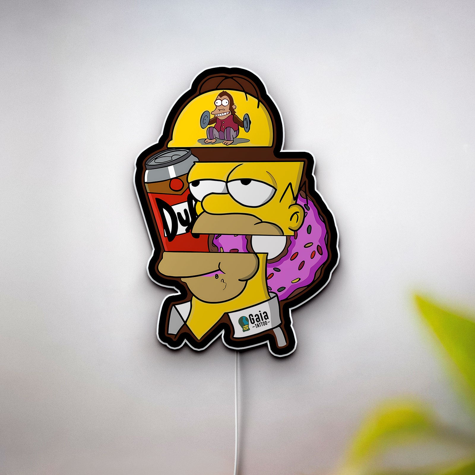 The Simpsons 3D Light Box - Homer Simpson LED Night Light, Cartoon Character Decor for Fans, Retro TV Show Inspired Room Lighting
