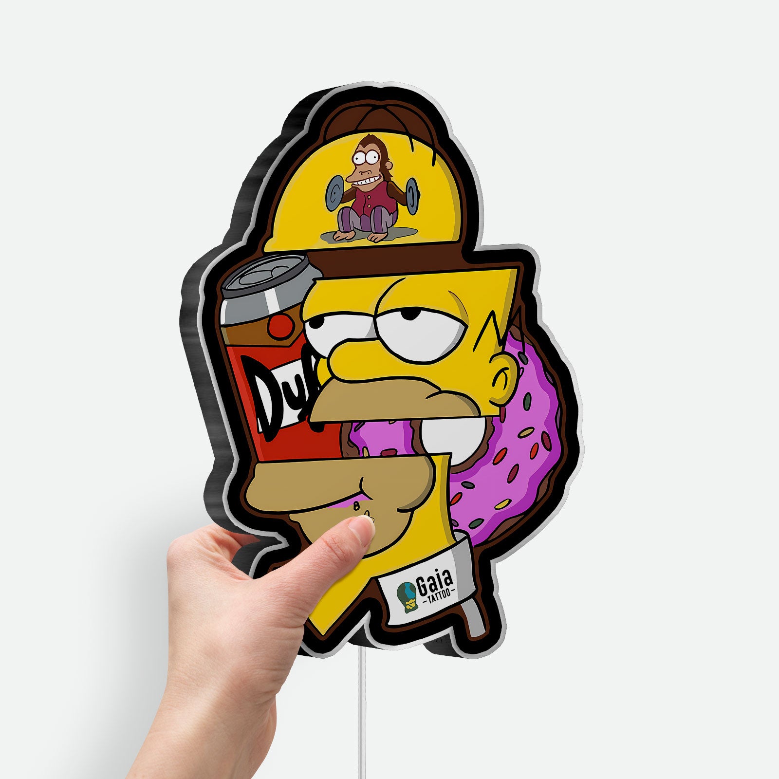 The Simpsons 3D Light Box - Homer Simpson LED Night Light, Cartoon Character Decor for Fans, Retro TV Show Inspired Room Lighting
