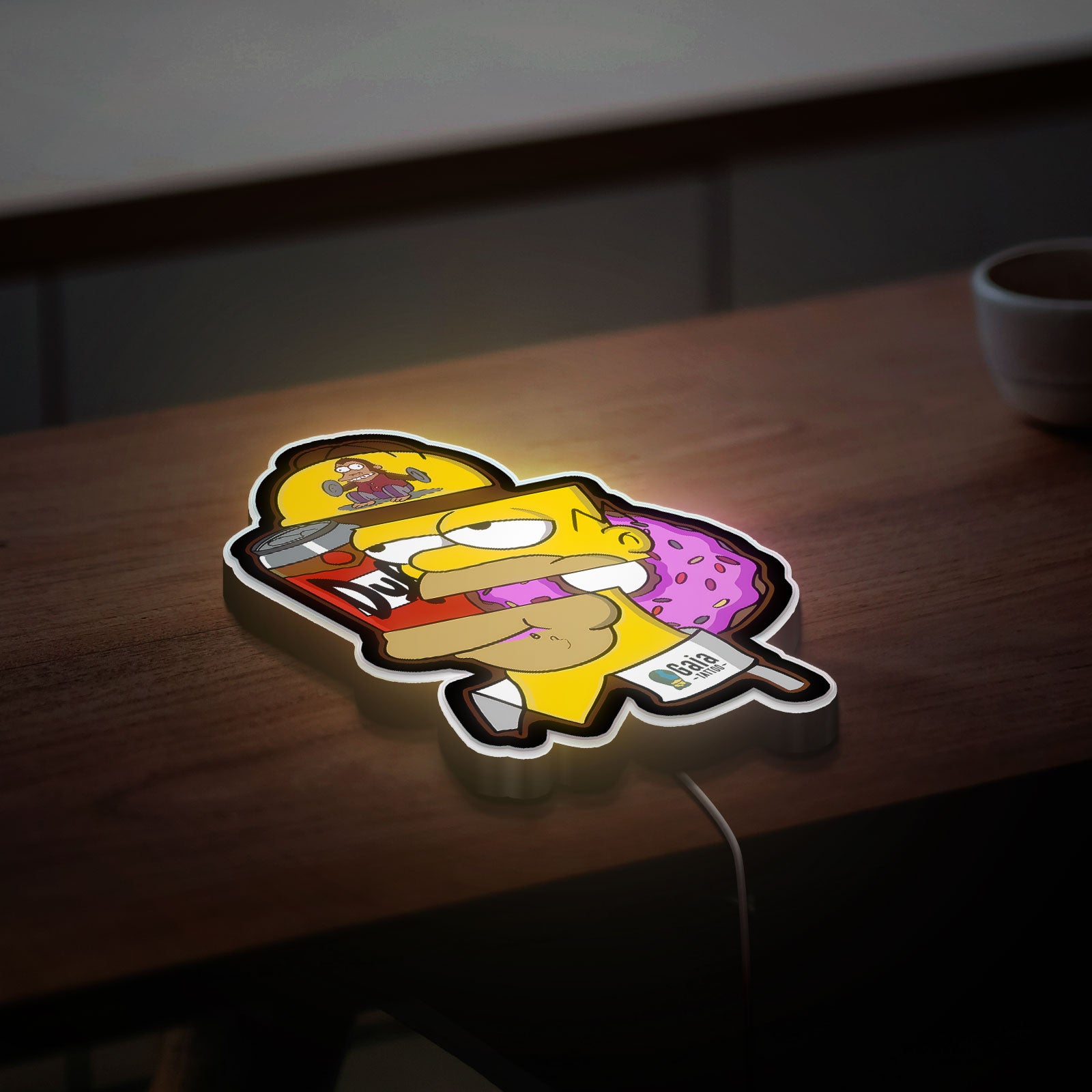 The Simpsons 3D Light Box - Homer Simpson LED Night Light, Cartoon Character Decor for Fans, Retro TV Show Inspired Room Lighting
