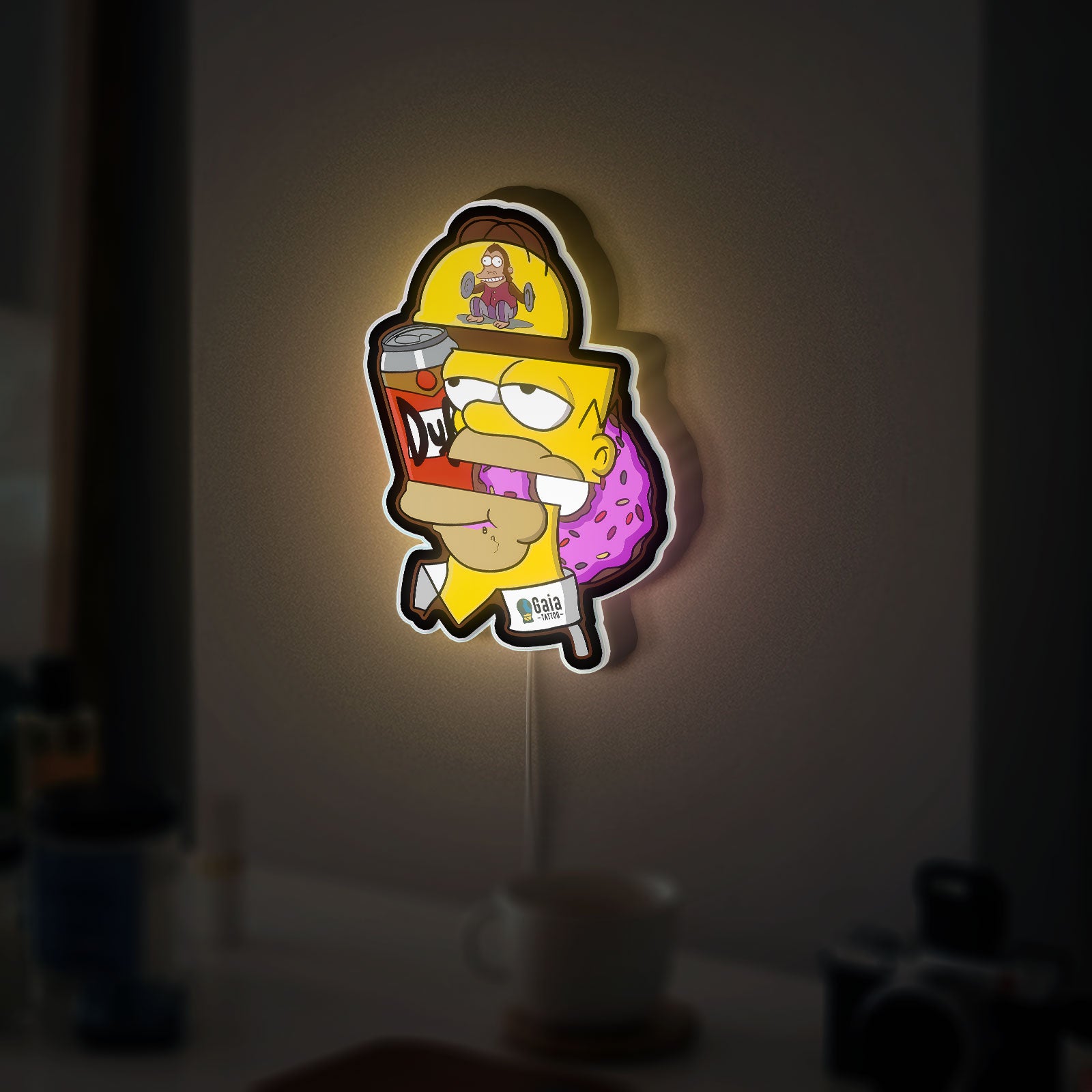 The Simpsons 3D Light Box - Homer Simpson LED Night Light, Cartoon Character Decor for Fans, Retro TV Show Inspired Room Lighting
