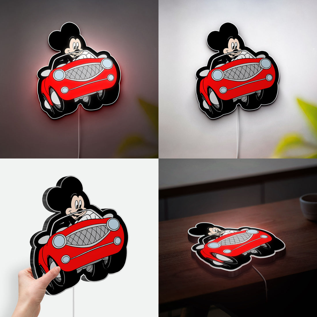 Mickey Mouse 3D Light Box - Classic Cartoon LED Night Light, Disney Character Decor for Kids Room & Disney Fans 