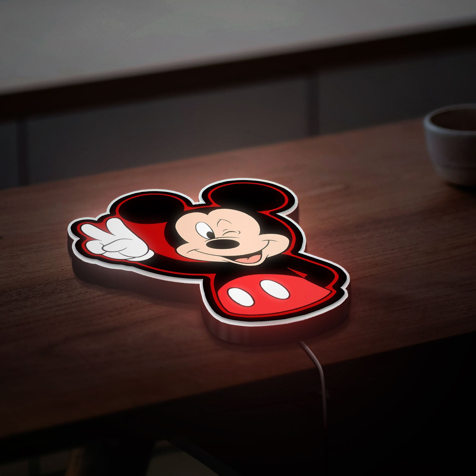 Mickey Mouse 3D Light Box - Classic Disney Character LED Night Light, Cartoon Wall Decor for Kids Room & Disney Fans 