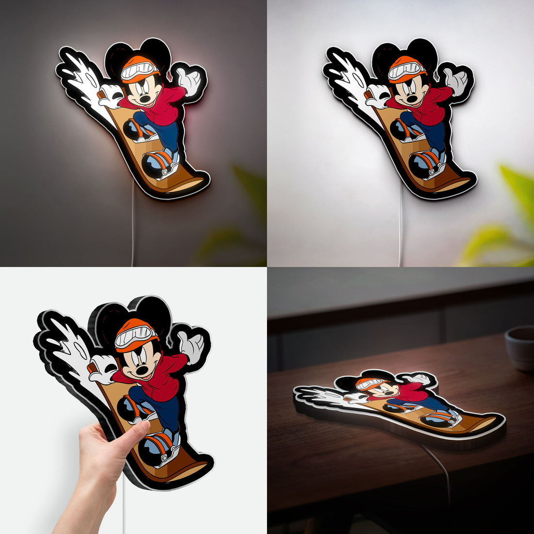 Mickey Mouse 3D Light Box - Classic Cartoon LED Night Light, Disney Character Decor for Kids Room & Disney Fans