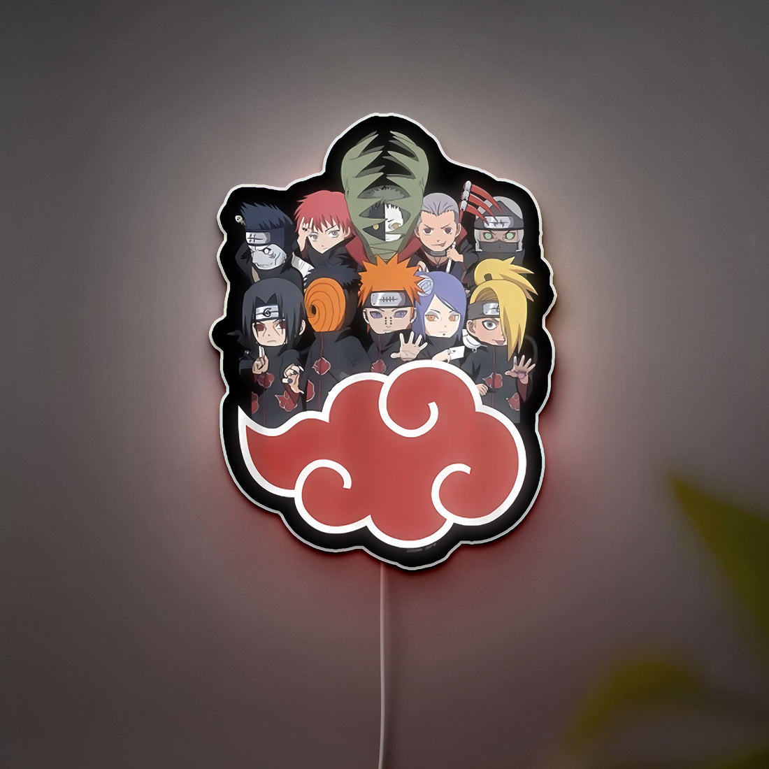 Naruto Akatsuki 3D Light Box - Anime LED Night Light with Cloud Symbol, Perfect Gift for Naruto Shippuden Fans and Anime Lovers