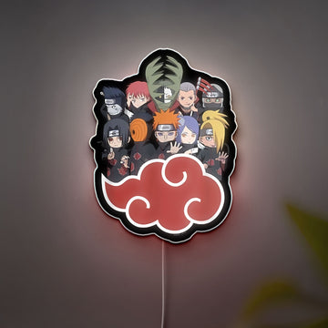 Naruto Akatsuki 3D Light Box - Anime LED Night Light with Cloud Symbol, Perfect Gift for Naruto Shippuden Fans and Anime Lovers