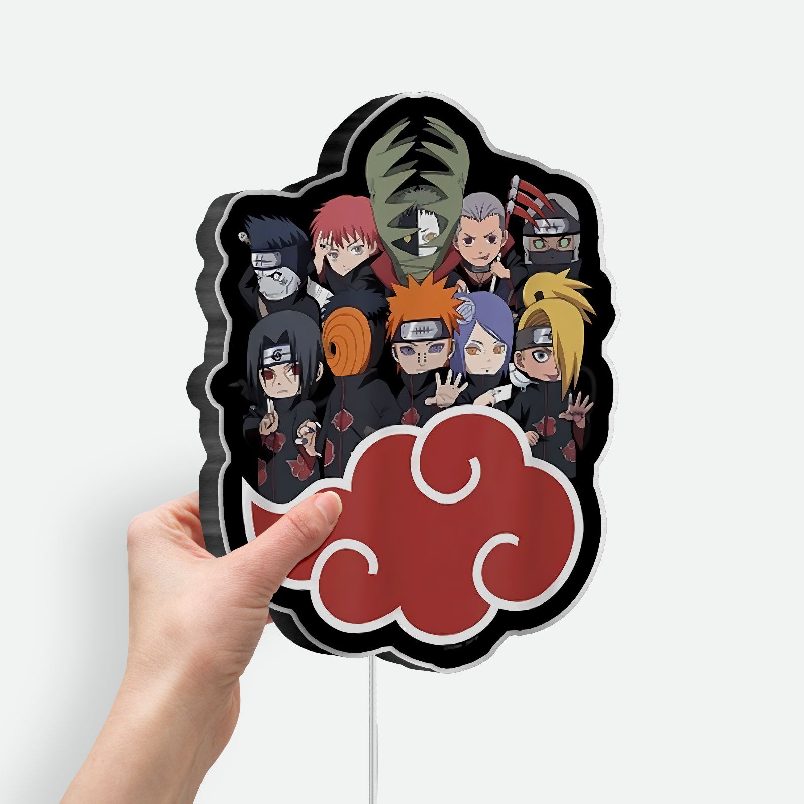 Naruto Akatsuki 3D Light Box - Anime LED Night Light with Cloud Symbol, Perfect Gift for Naruto Shippuden Fans and Anime Lovers