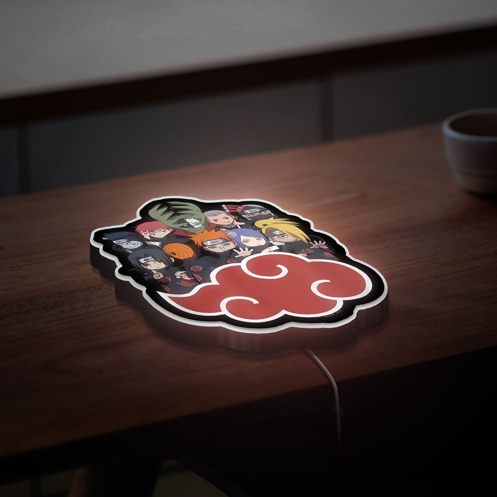 Naruto Akatsuki 3D Light Box - Anime LED Night Light with Cloud Symbol, Perfect Gift for Naruto Shippuden Fans and Anime Lovers