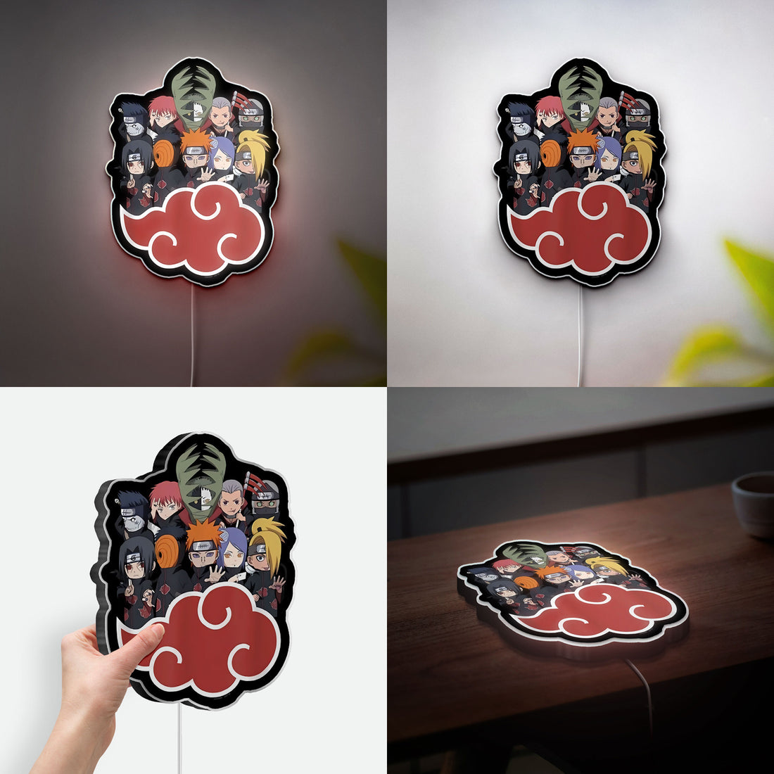Naruto Akatsuki 3D Light Box - Anime LED Night Light with Cloud Symbol, Perfect Gift for Naruto Shippuden Fans and Anime Lovers