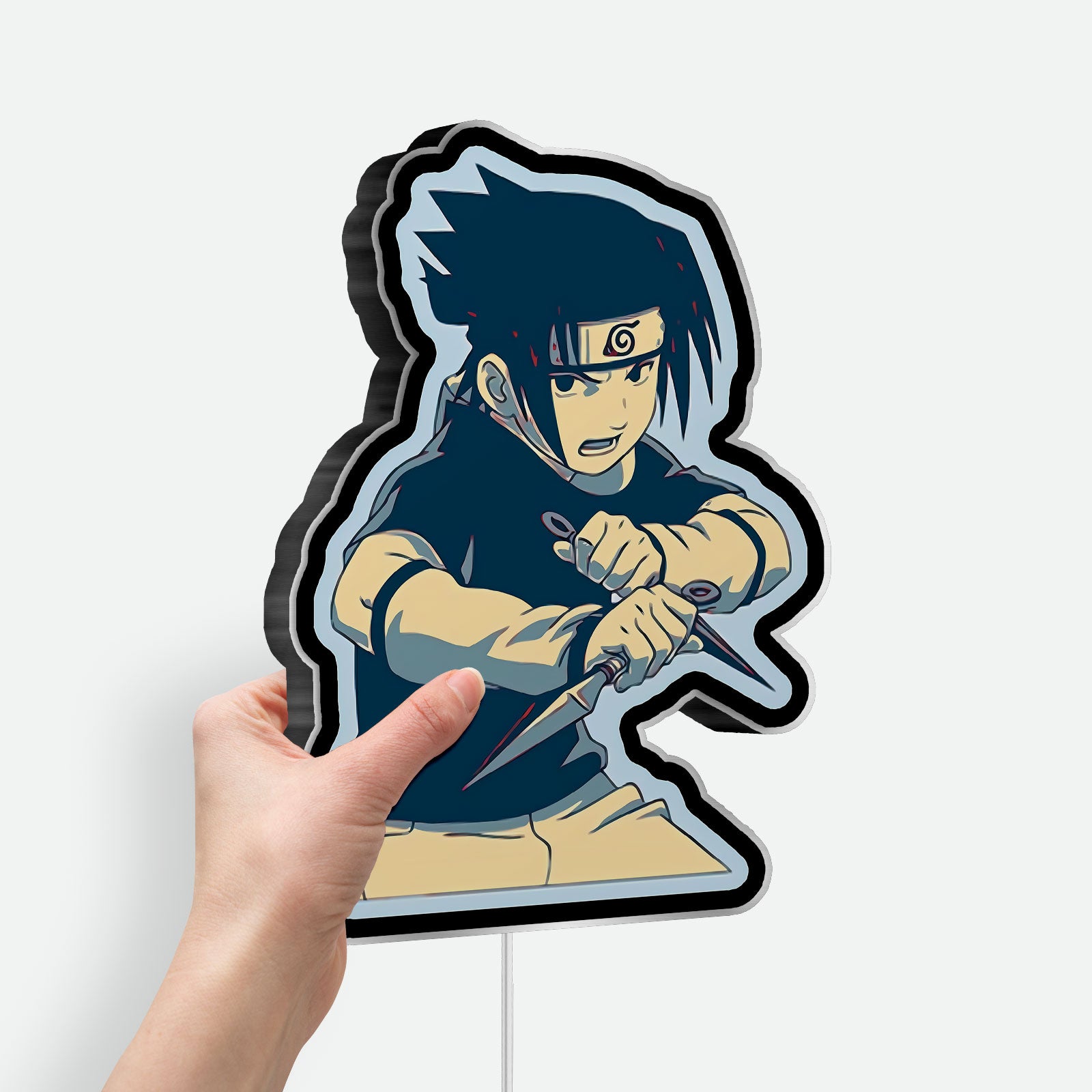 Sasuke Uchiha 3D Light Box - Naruto Anime LED Night Light, Cool Character Decor for Anime Fans & Otaku Bedroom 