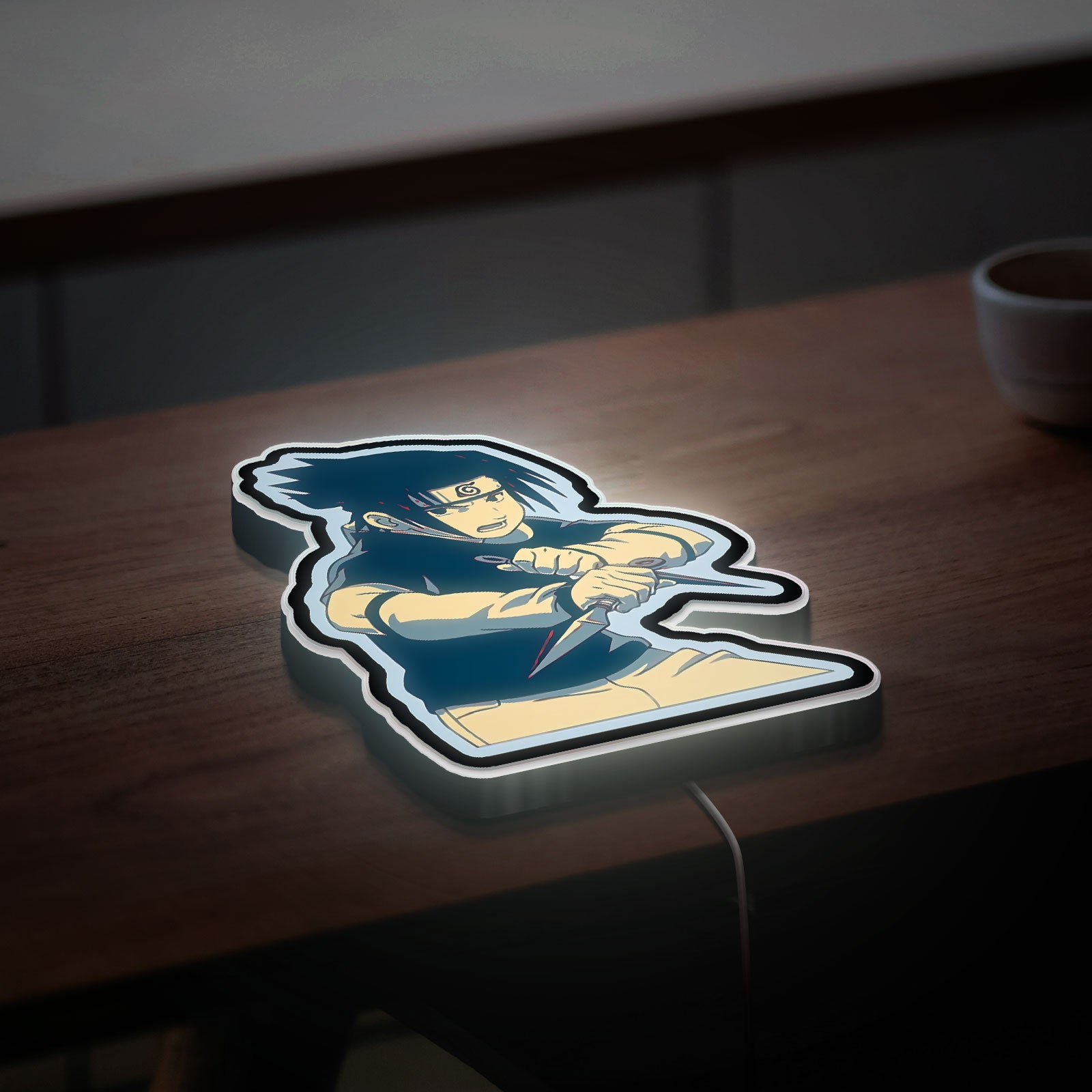 Sasuke Uchiha 3D Light Box - Naruto Anime LED Night Light, Cool Character Decor for Anime Fans & Otaku Bedroom 