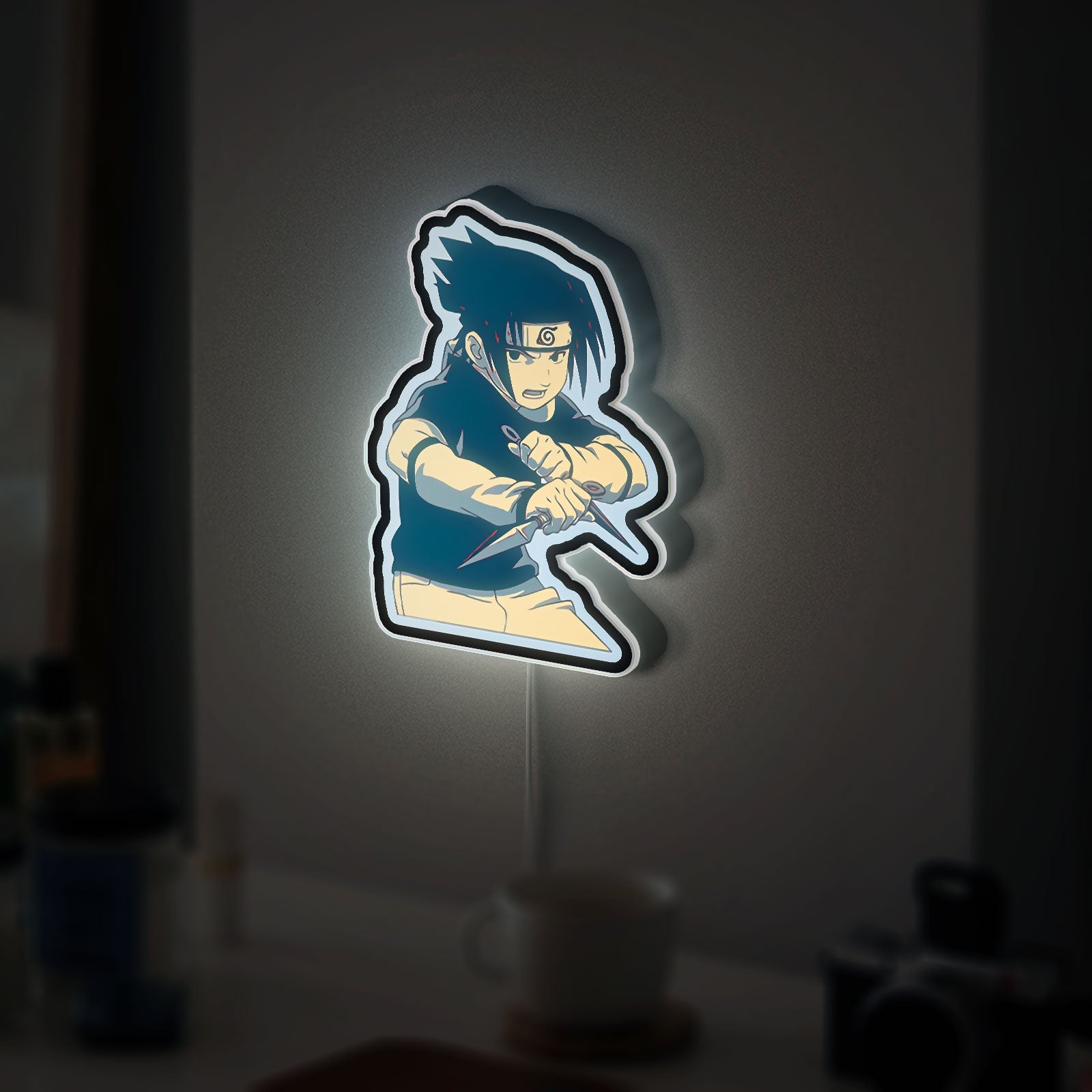 Sasuke Uchiha 3D Light Box - Naruto Anime LED Night Light, Cool Character Decor for Anime Fans & Otaku Bedroom 
