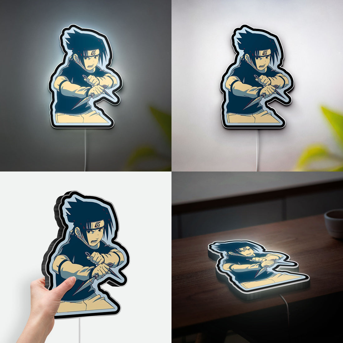 Sasuke Uchiha 3D Light Box - Naruto Anime LED Night Light, Cool Character Decor for Anime Fans & Otaku Bedroom 