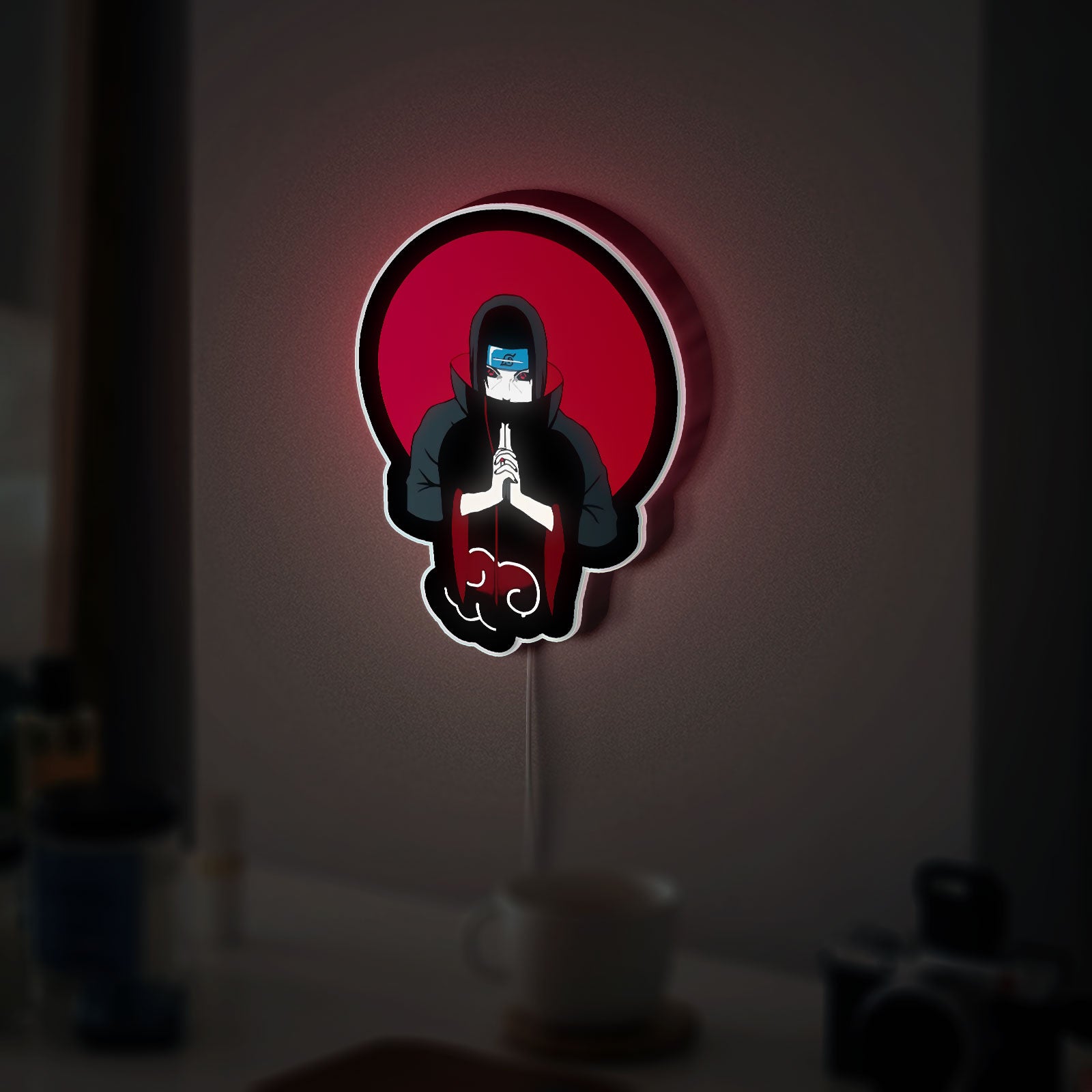 Itachi Uchiha 3D Light Box - Tiger Hand Sign LED Night Light, Naruto Anime Decor for Manga Fans, Cool Japanese Room Lighting
