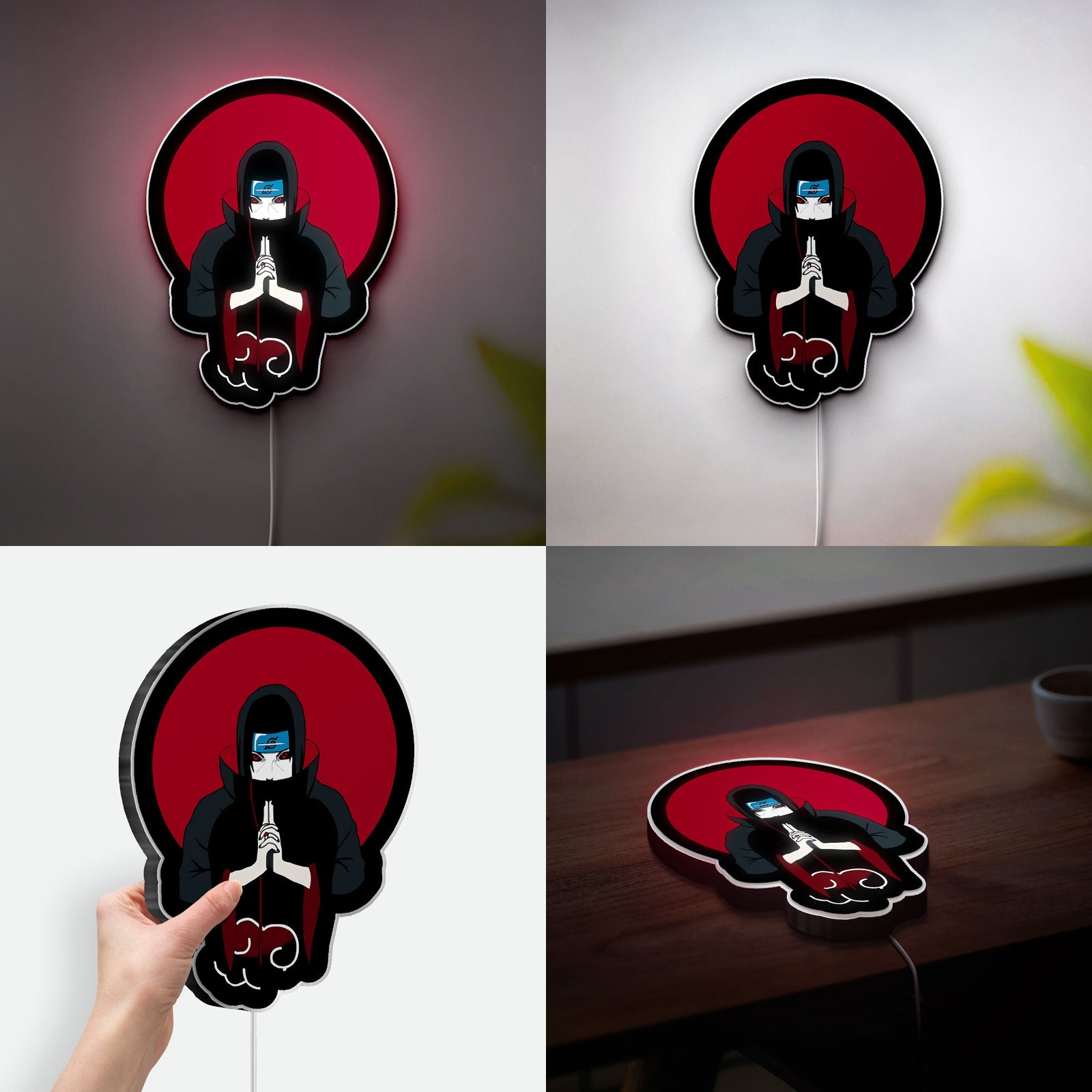 Itachi Uchiha 3D Light Box - Tiger Hand Sign LED Night Light, Naruto Anime Decor for Manga Fans, Cool Japanese Room Lighting
