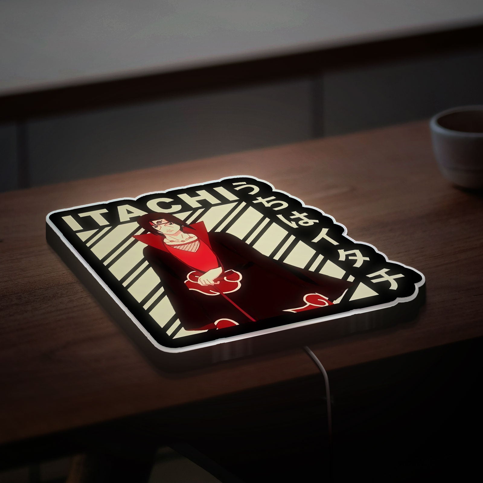 Itachi Uchiha 3D Light Box - Akatsuki LED Night Light, Naruto Shippuden Anime Decor, Perfect Gift for Manga Fans 