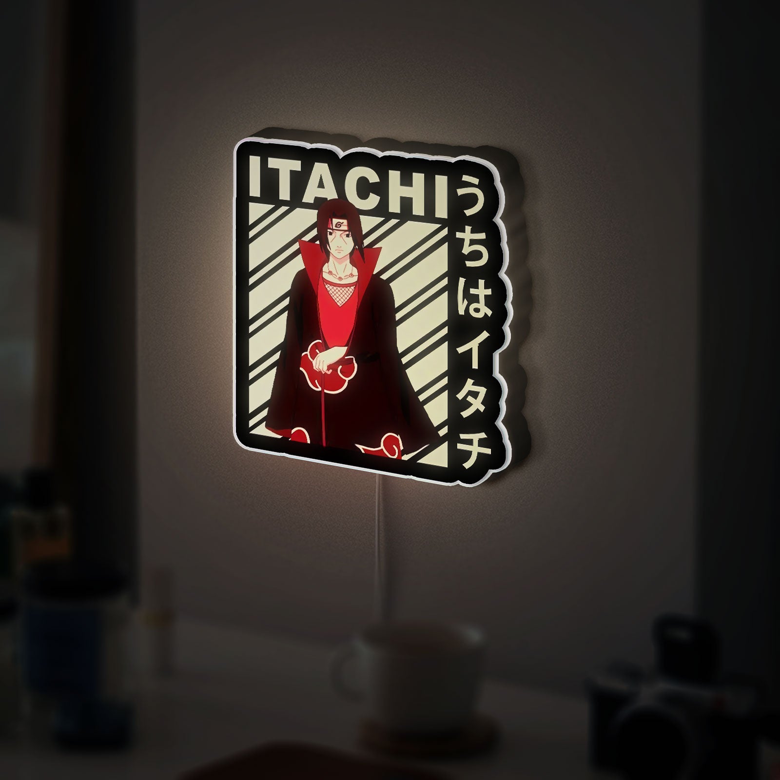 Itachi Uchiha 3D Light Box - Akatsuki LED Night Light, Naruto Shippuden Anime Decor, Perfect Gift for Manga Fans 