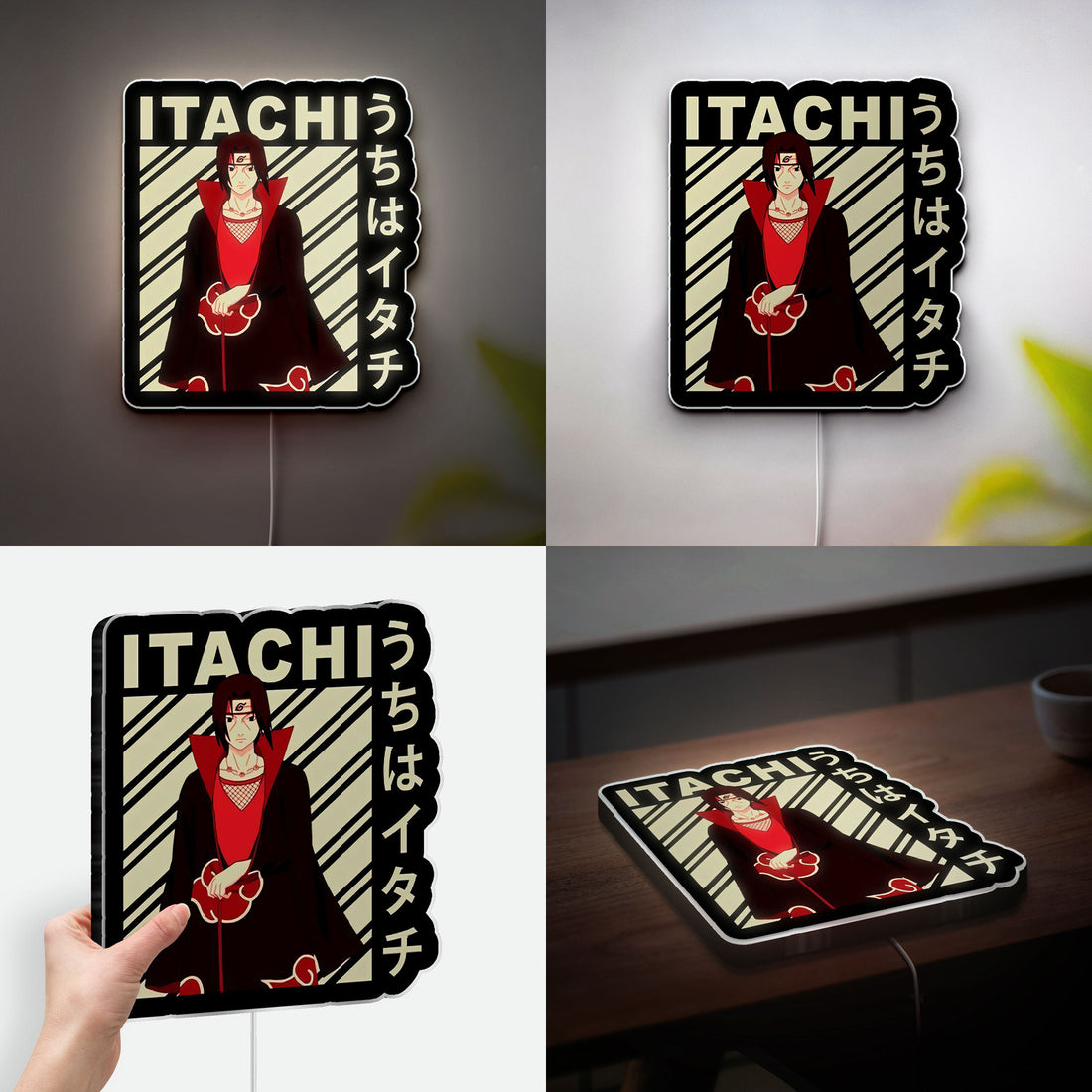 Itachi Uchiha 3D Light Box - Akatsuki LED Night Light, Naruto Shippuden Anime Decor, Perfect Gift for Manga Fans 