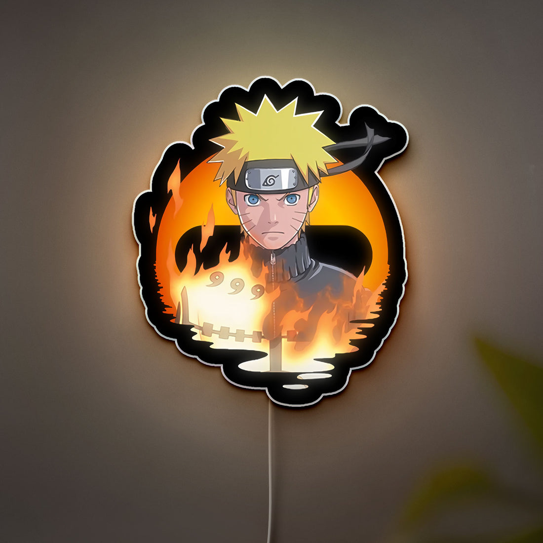 Naruto Kurama Chakra 3D Light Box - Glowing Anime LED Night Light, Uzumaki Inspired Decor for Ninja Fans, Unique Manga Gift 