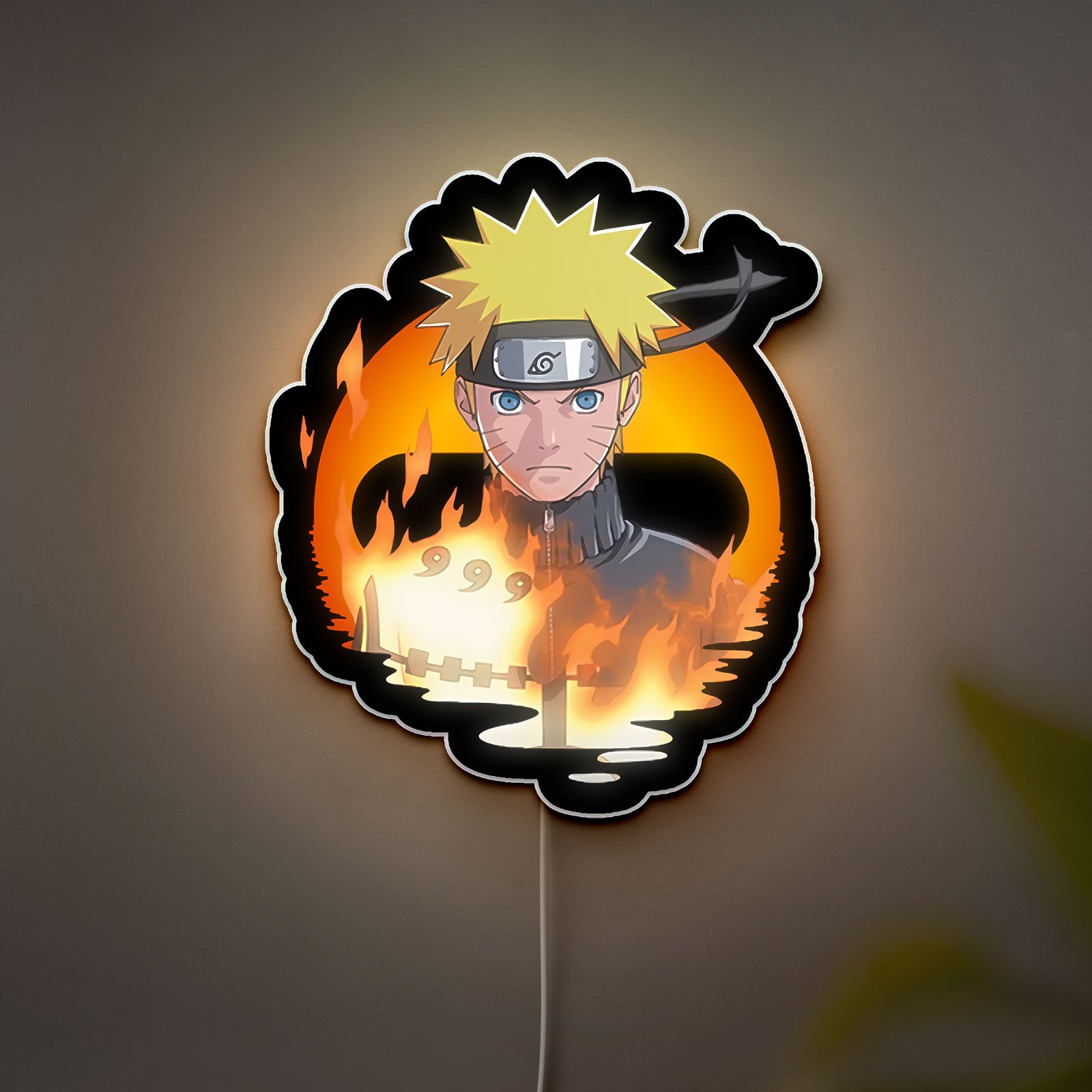 Naruto Kurama Chakra 3D Light Box - Glowing Anime LED Night Light, Uzumaki Inspired Decor for Ninja Fans, Unique Manga Gift 