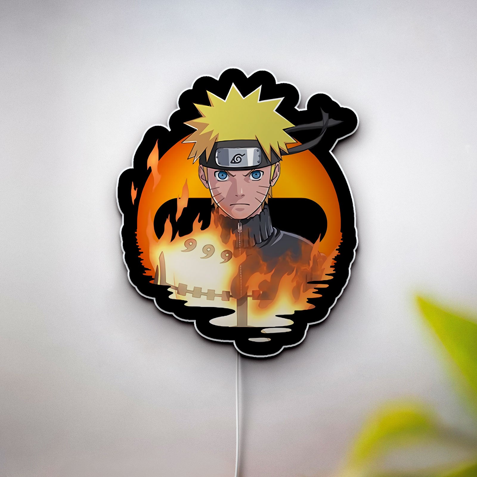 Naruto Kurama Chakra 3D Light Box - Glowing Anime LED Night Light, Uzumaki Inspired Decor for Ninja Fans, Unique Manga Gift 