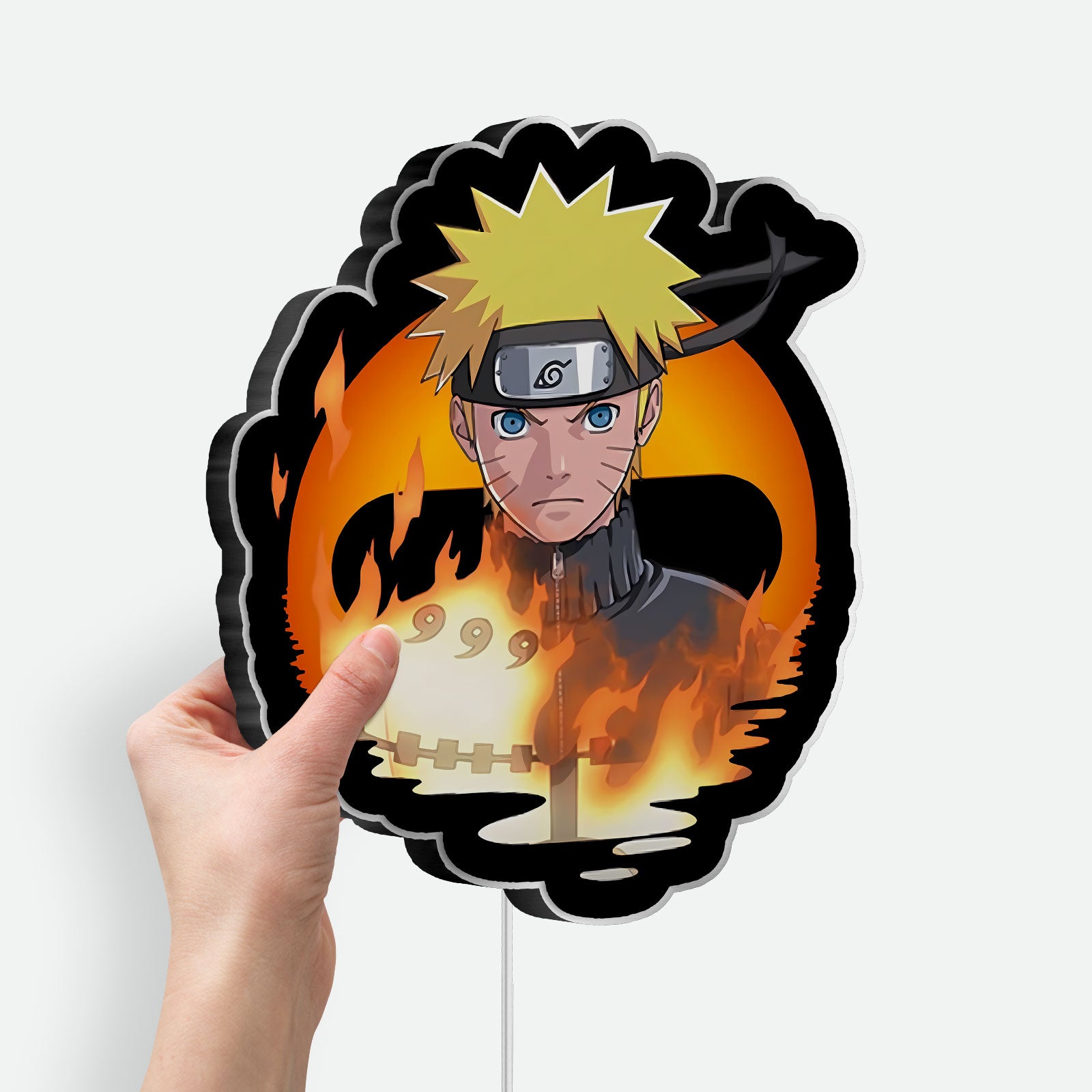 Naruto Kurama Chakra 3D Light Box - Glowing Anime LED Night Light, Uzumaki Inspired Decor for Ninja Fans, Unique Manga Gift 