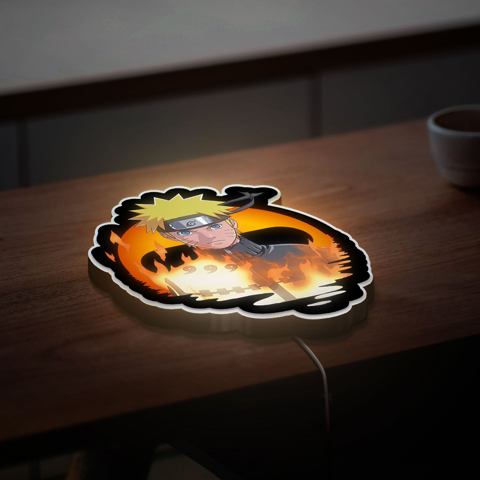 Naruto Kurama Chakra 3D Light Box - Glowing Anime LED Night Light, Uzumaki Inspired Decor for Ninja Fans, Unique Manga Gift 