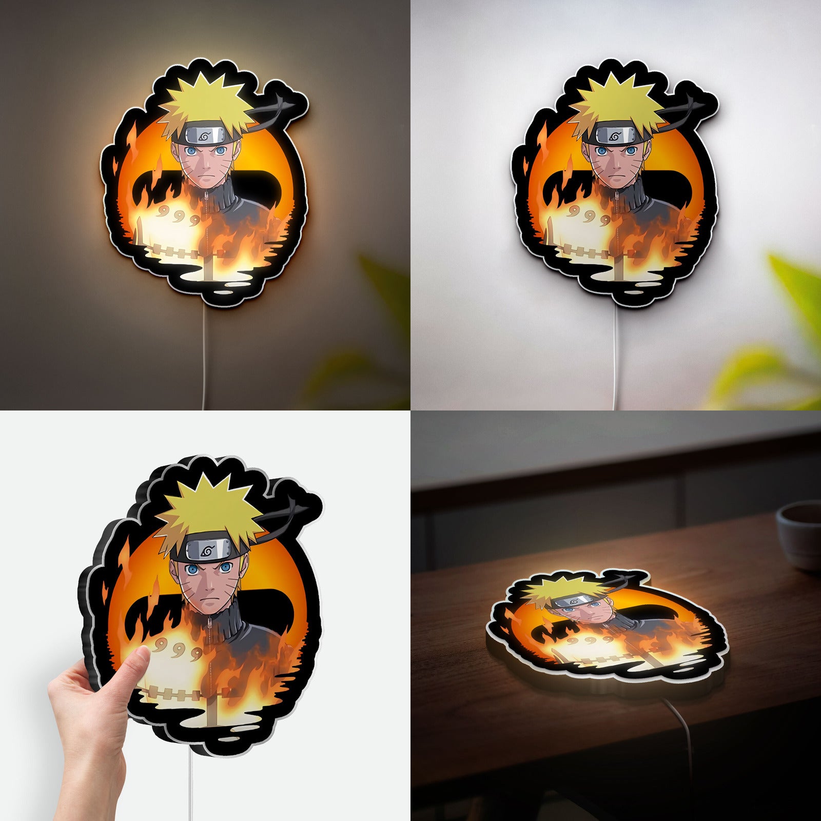 Naruto Kurama Chakra 3D Light Box - Glowing Anime LED Night Light, Uzumaki Inspired Decor for Ninja Fans, Unique Manga Gift 