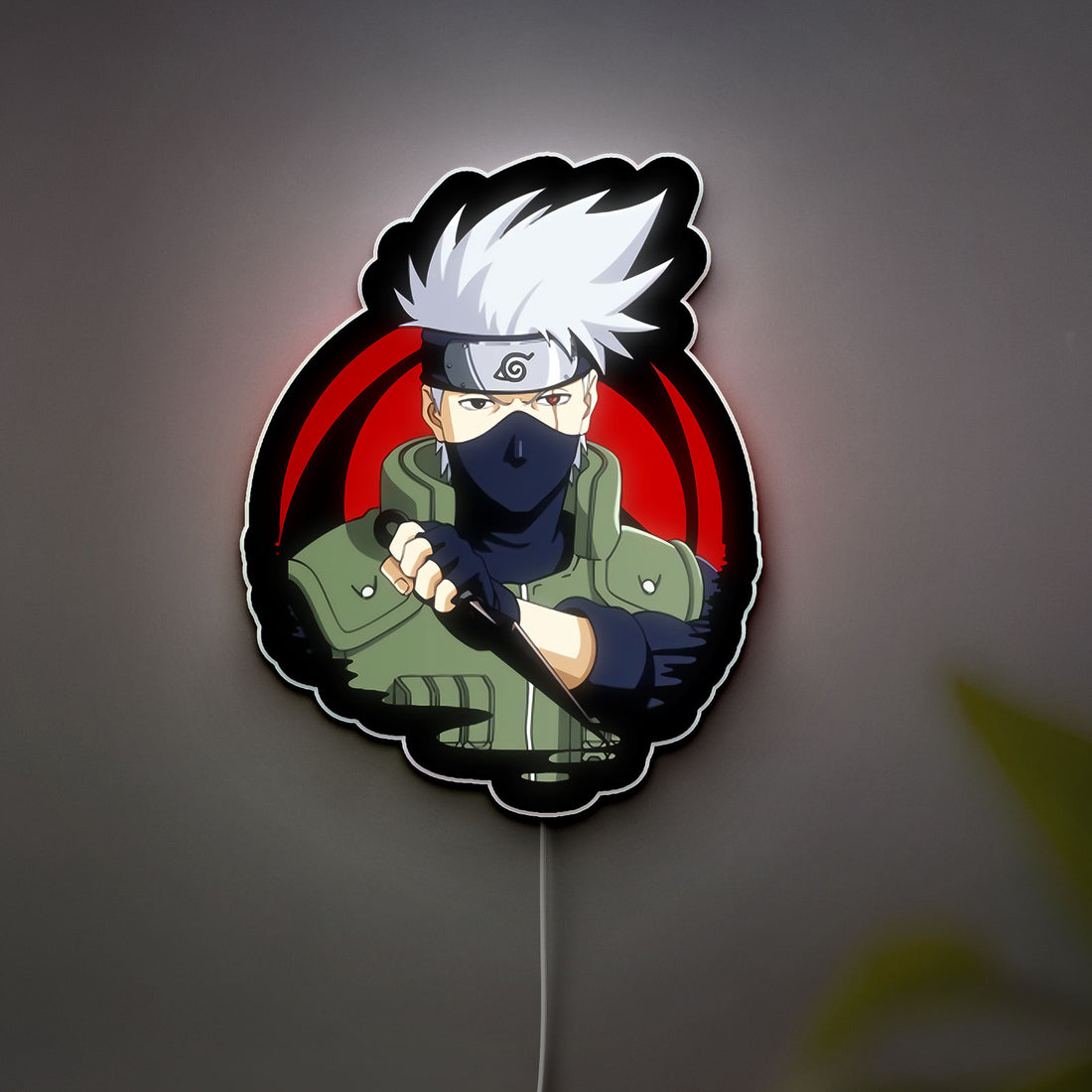 Kakashi Hatake Sharingan 3D Light Box - Anime LED Night Light, Naruto Character Decor for Ninja Fans 