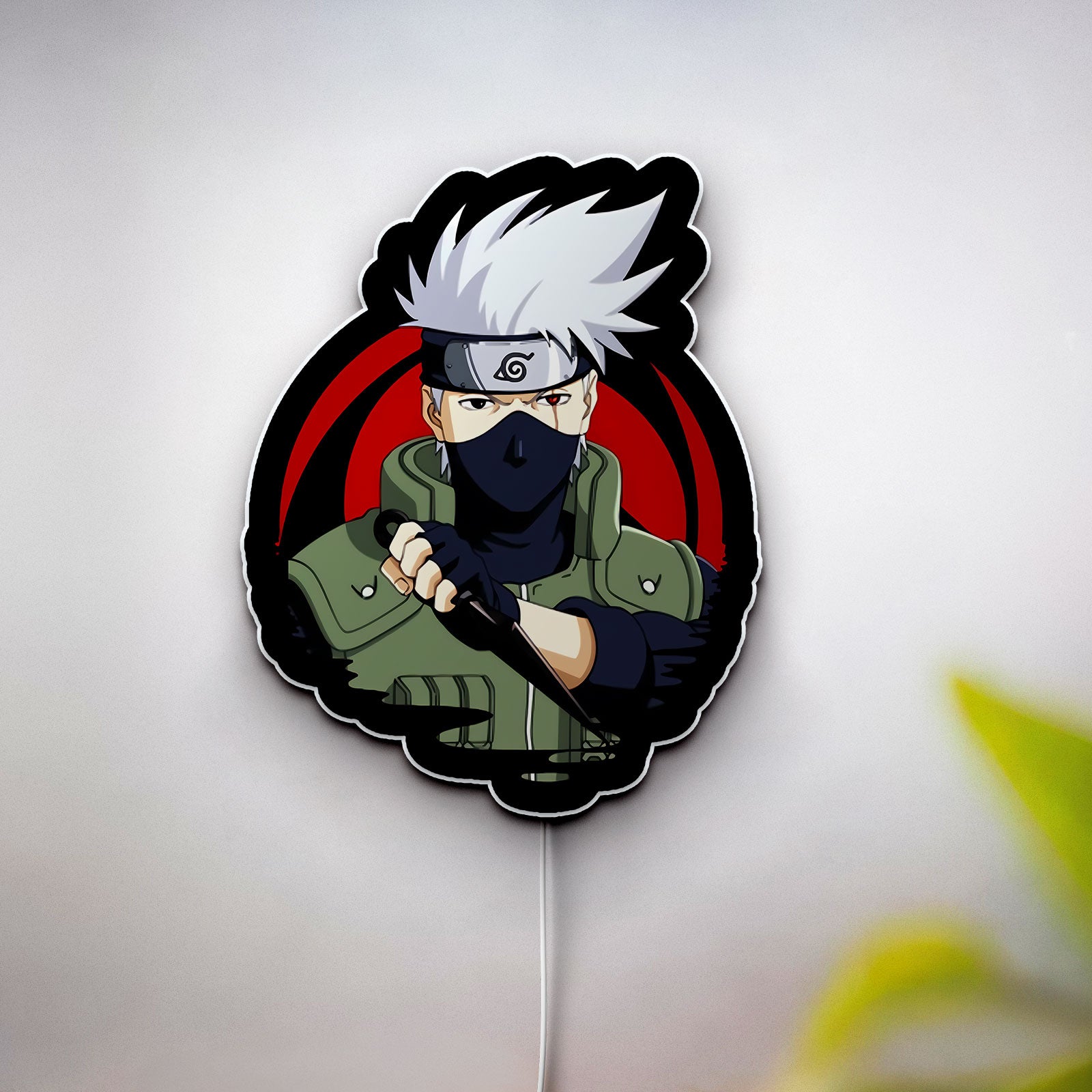 Kakashi Hatake Sharingan 3D Light Box - Anime LED Night Light, Naruto Character Decor for Ninja Fans 