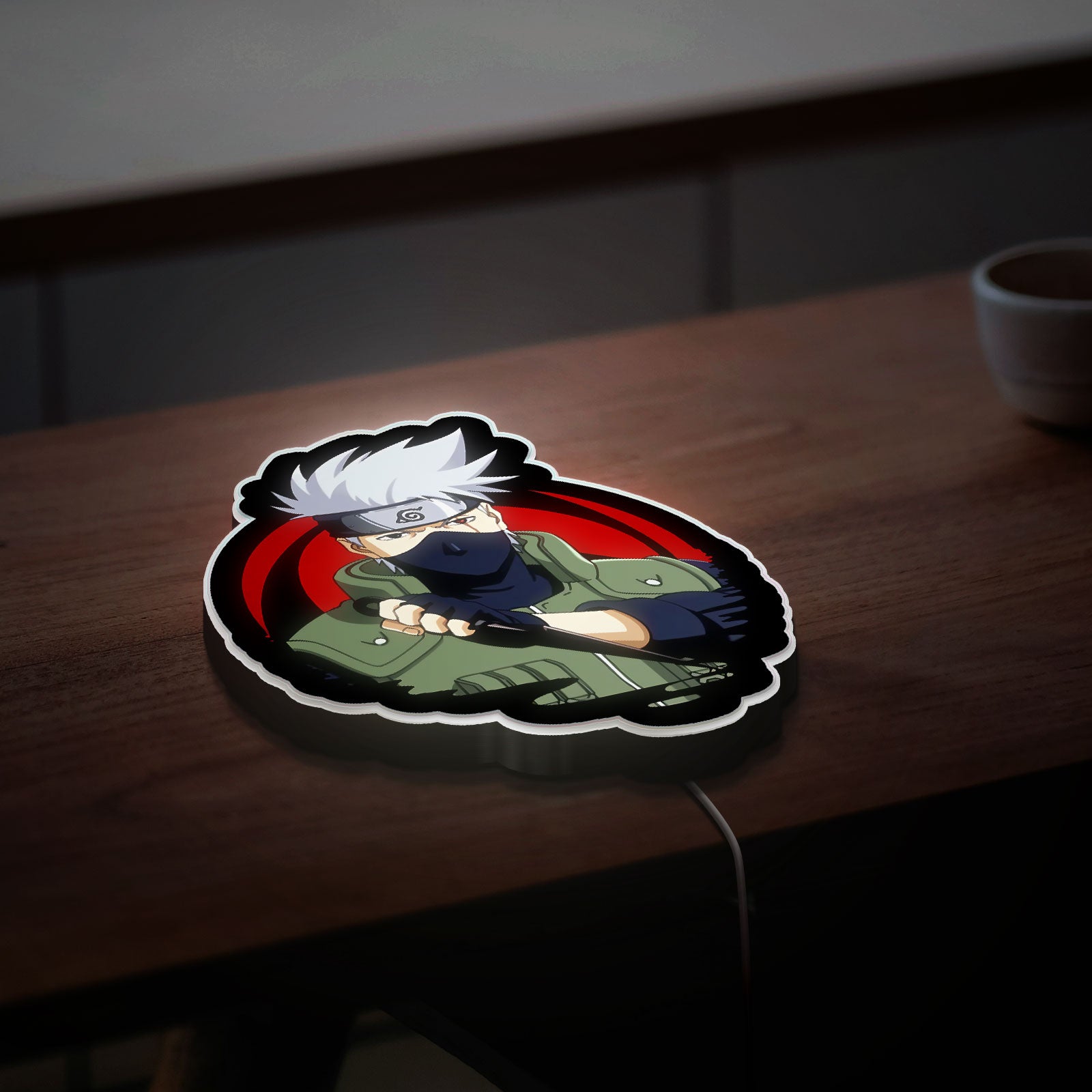 Kakashi Hatake Sharingan 3D Light Box - Anime LED Night Light, Naruto Character Decor for Ninja Fans 