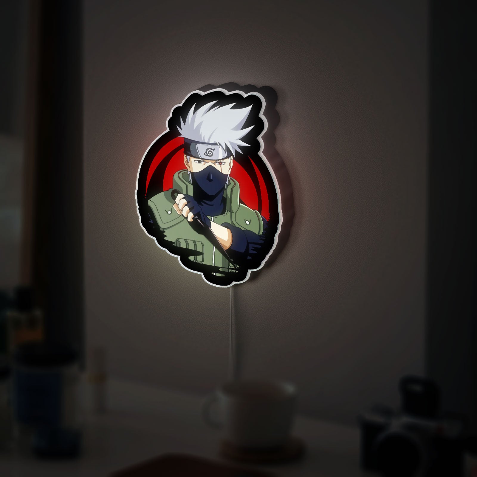 Kakashi Hatake Sharingan 3D Light Box - Anime LED Night Light, Naruto Character Decor for Ninja Fans 
