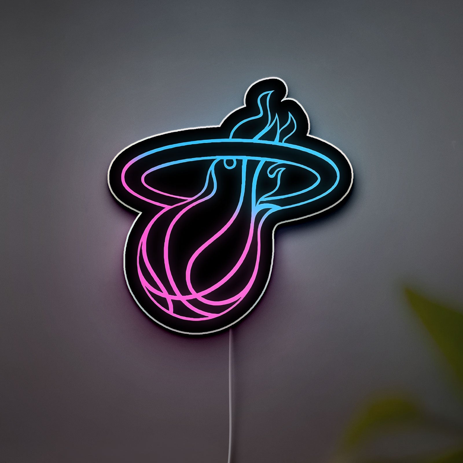 Miami Heat LED Sign - NBA Team Logo Light Box, Glowing Wall Decor for Basketball Fans & Man Cave 