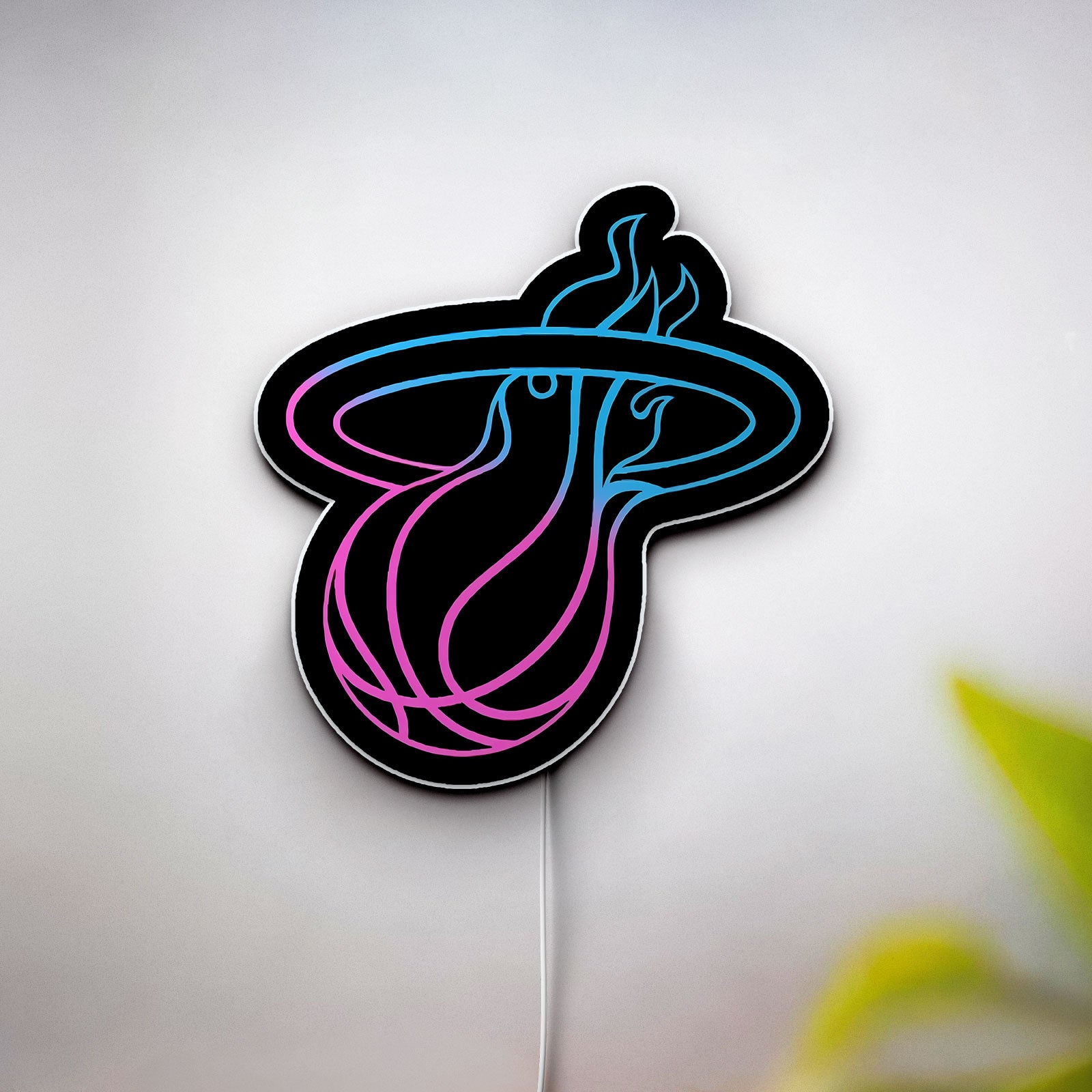Miami Heat LED Sign - NBA Team Logo Light Box, Glowing Wall Decor for Basketball Fans & Man Cave 