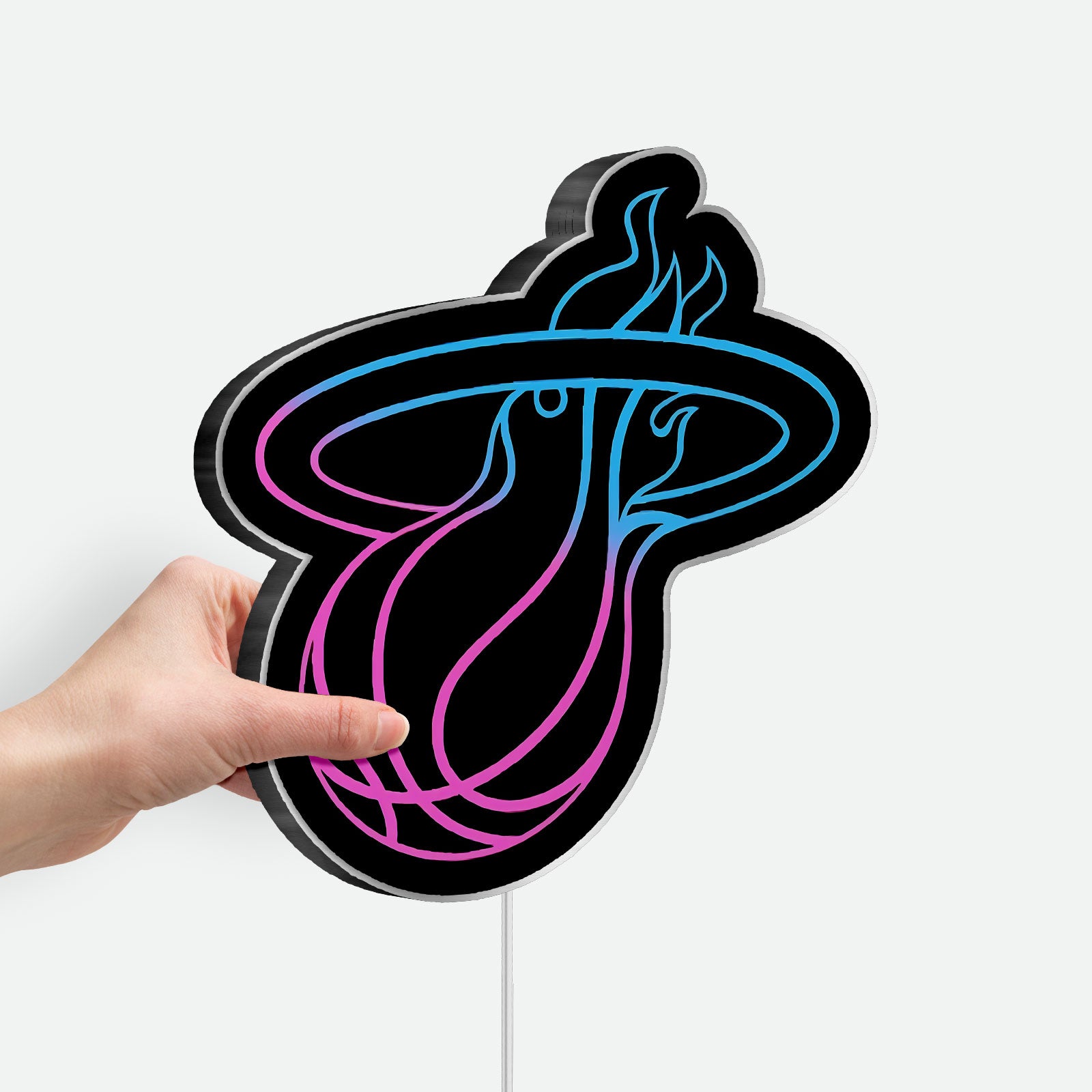 Miami Heat LED Sign - NBA Team Logo Light Box, Glowing Wall Decor for Basketball Fans & Man Cave 