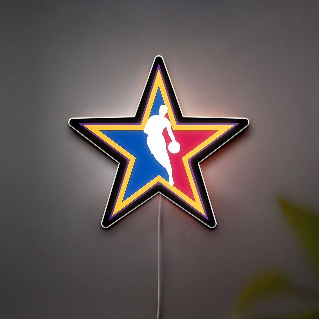NBA All-Star Game 3D Light Box - Basketball Logo LED Night Light, Sports Fan Room Decor, Perfect Gift for NBA Enthusiasts 