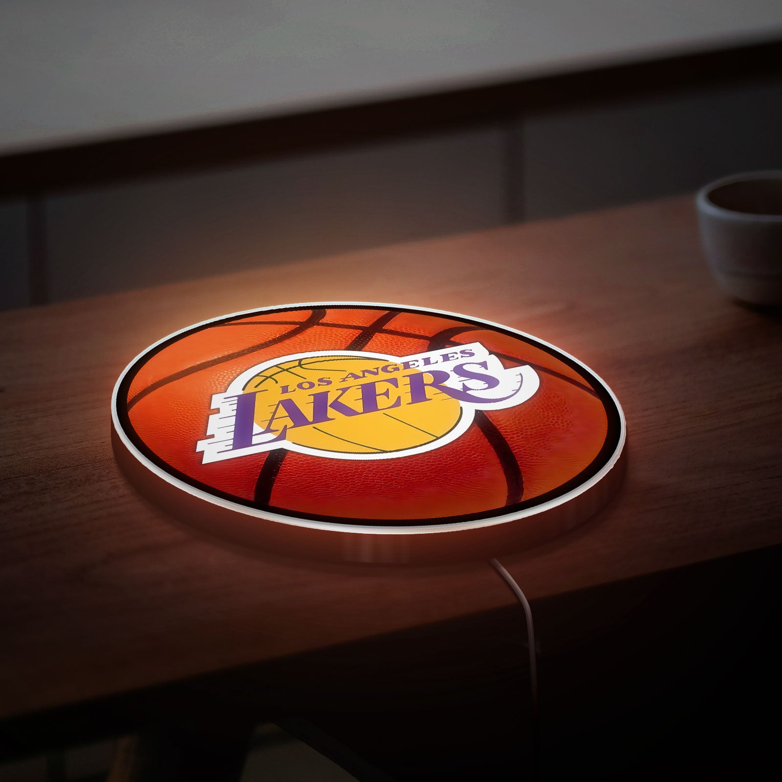 Los Angeles Lakers 3D Light Box - NBA Basketball Team LED Night Light, Lakers Logo Wall Decor for Sports Fans Man Cave 