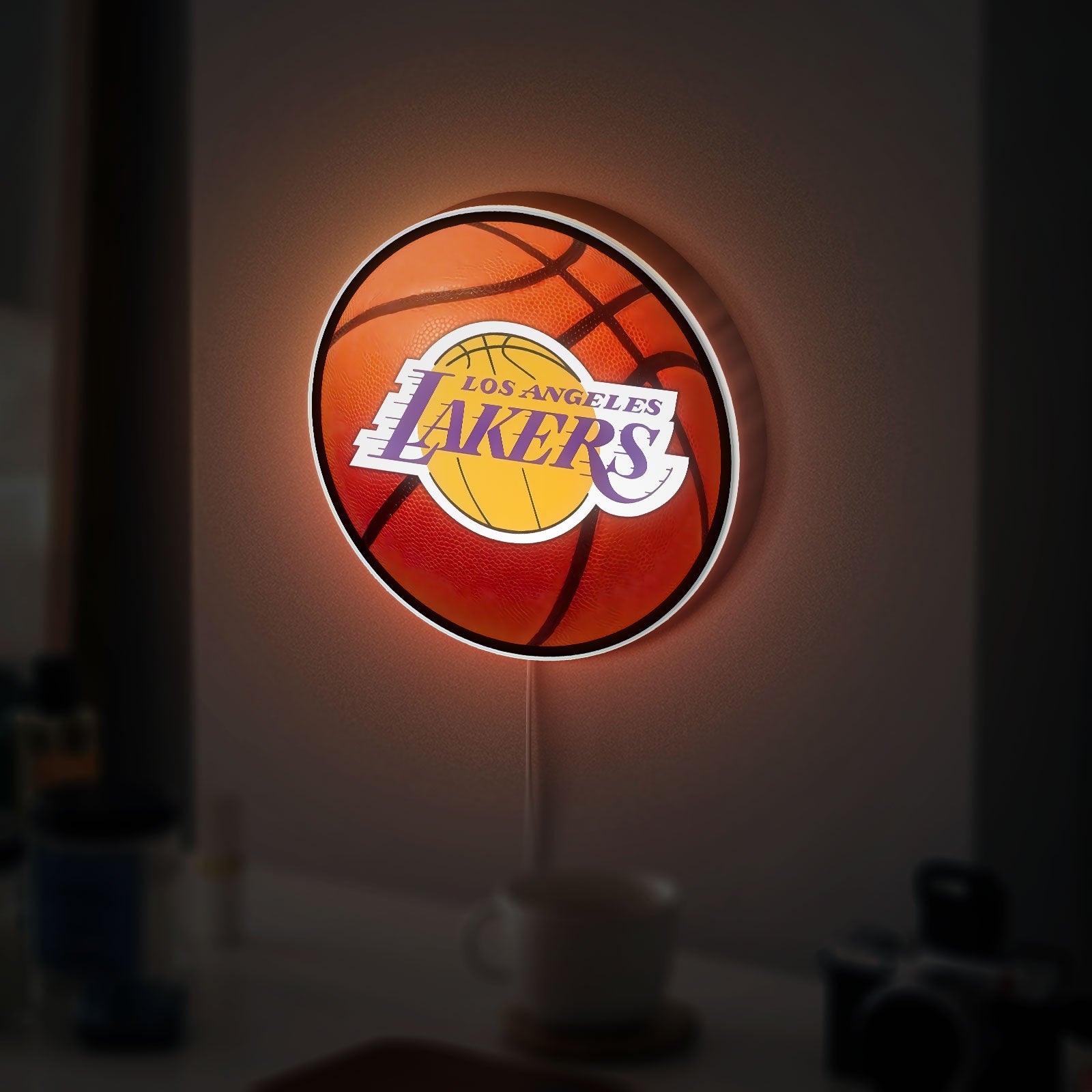 Los Angeles Lakers 3D Light Box - NBA Basketball Team LED Night Light, Lakers Logo Wall Decor for Sports Fans Man Cave 