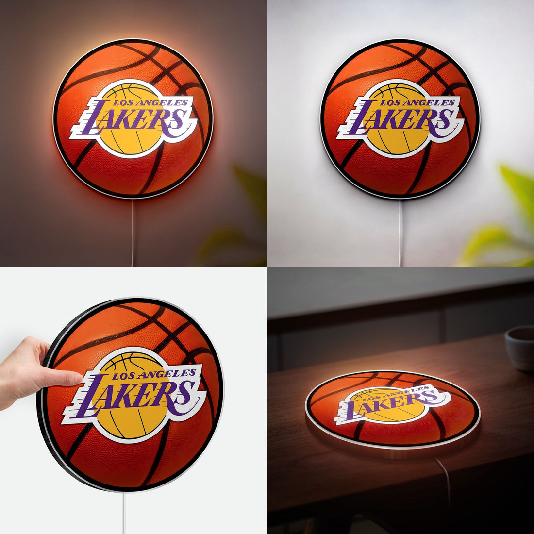 Los Angeles Lakers 3D Light Box - NBA Basketball Team LED Night Light, Lakers Logo Wall Decor for Sports Fans Man Cave 