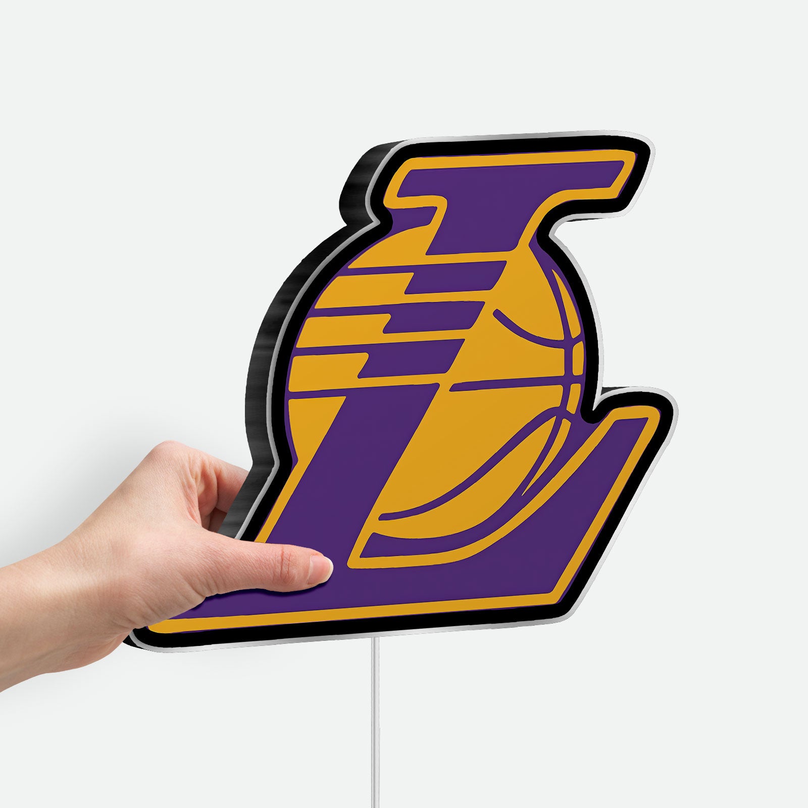 Los Angeles Lakers 3D Light Box - NBA Team Logo LED Night Light, Basketball Fan Gift, Lakers Wall Decor for Home & Office 
