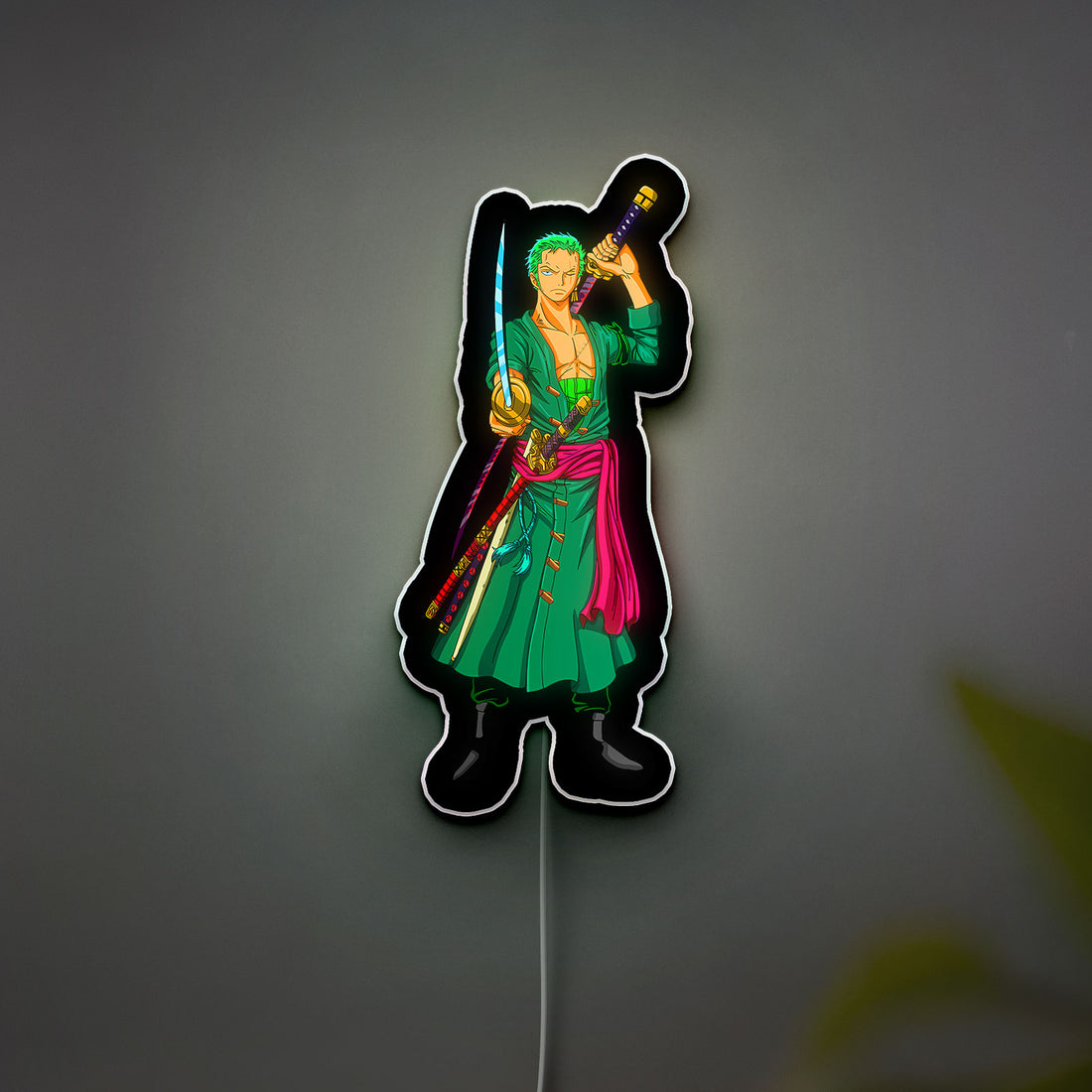 Roronoa Zoro 3D Anime Light Box - One Piece Character LED Night Light, Samurai Sword Decor for Anime Fans & Manga Lovers 