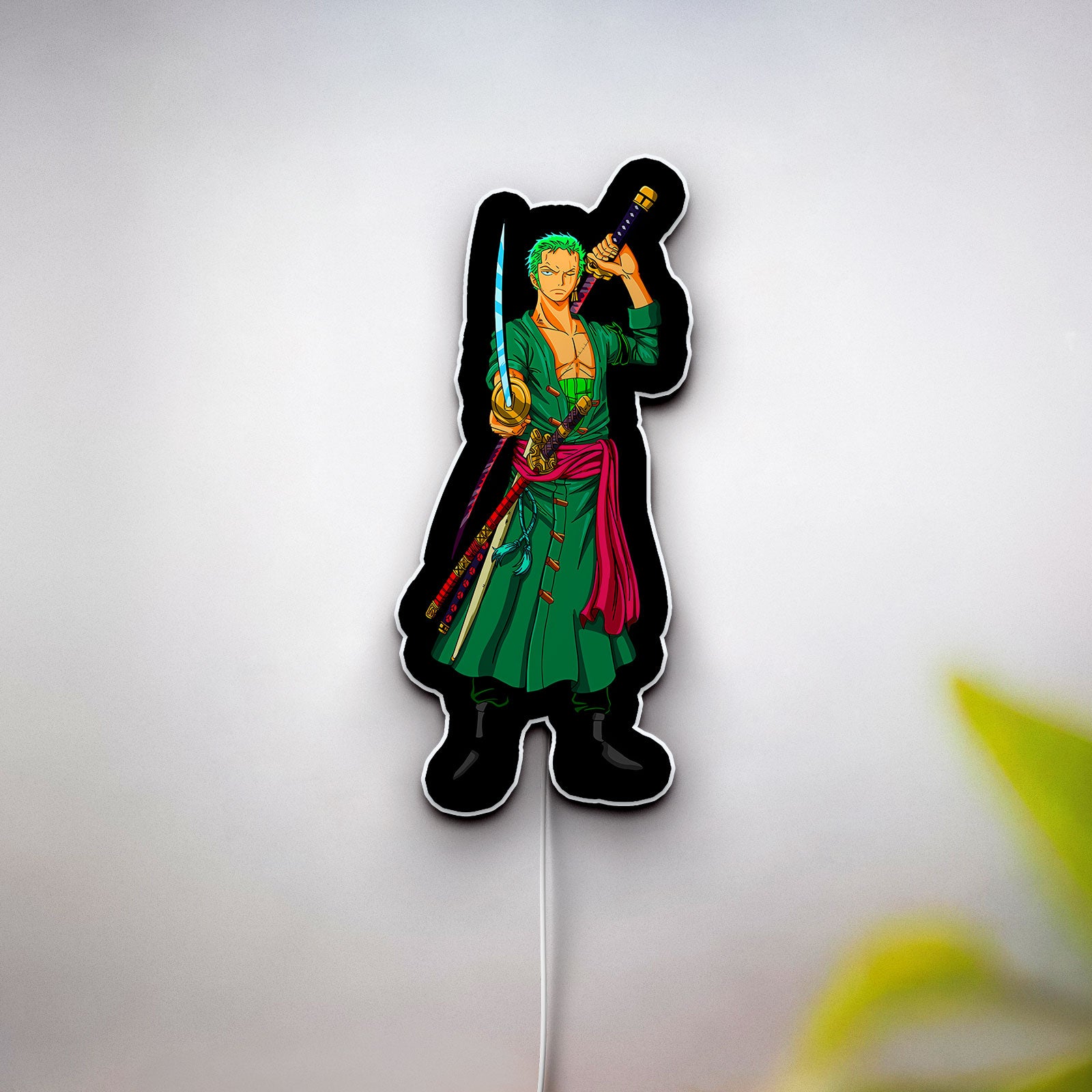 Roronoa Zoro 3D Anime Light Box - One Piece Character LED Night Light, Samurai Sword Decor for Anime Fans & Manga Lovers 