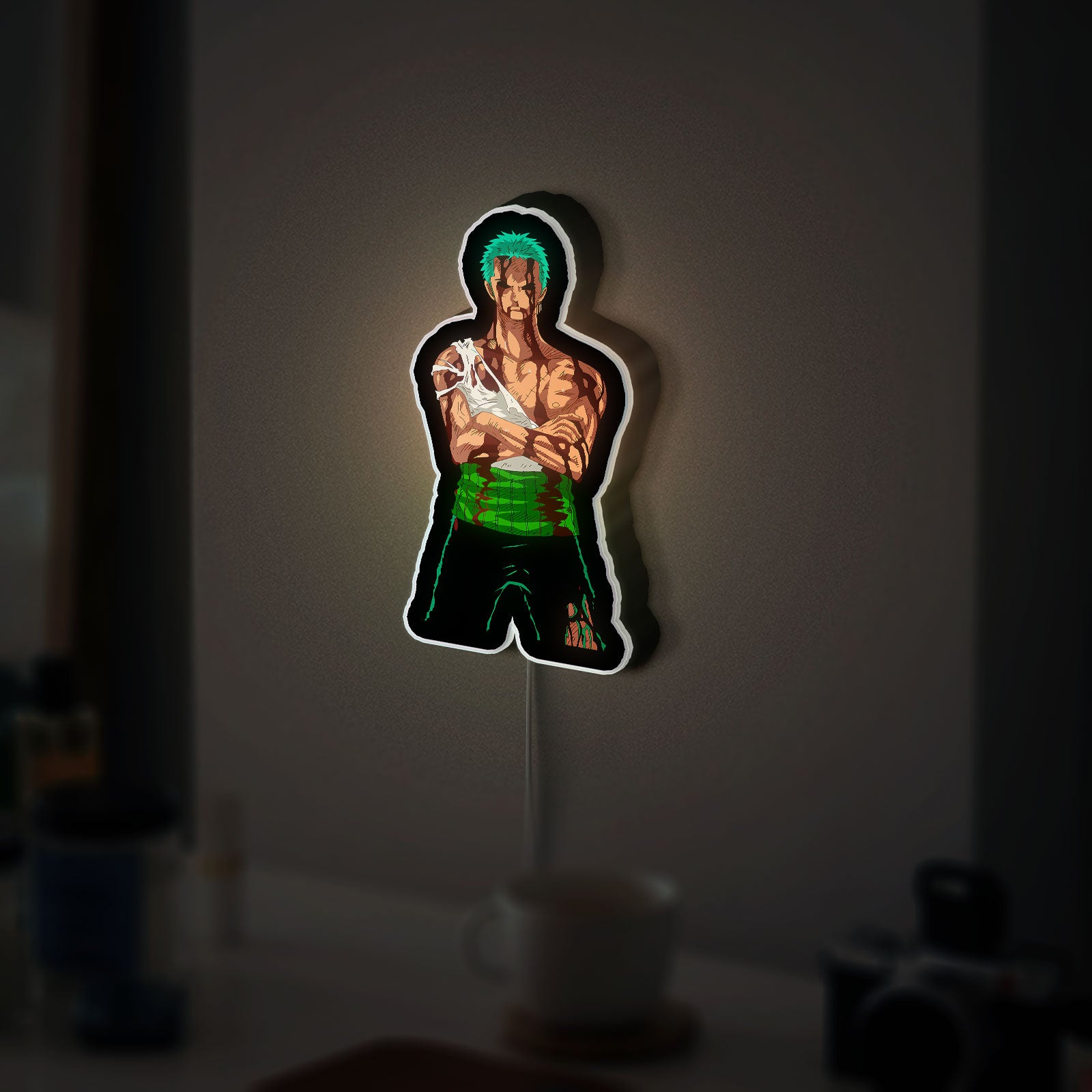 Roronoa Zoro 3D Light Box - One Piece Anime LED Night Light, Samurai Sword Decor for Anime Fans & Manga Lovers 